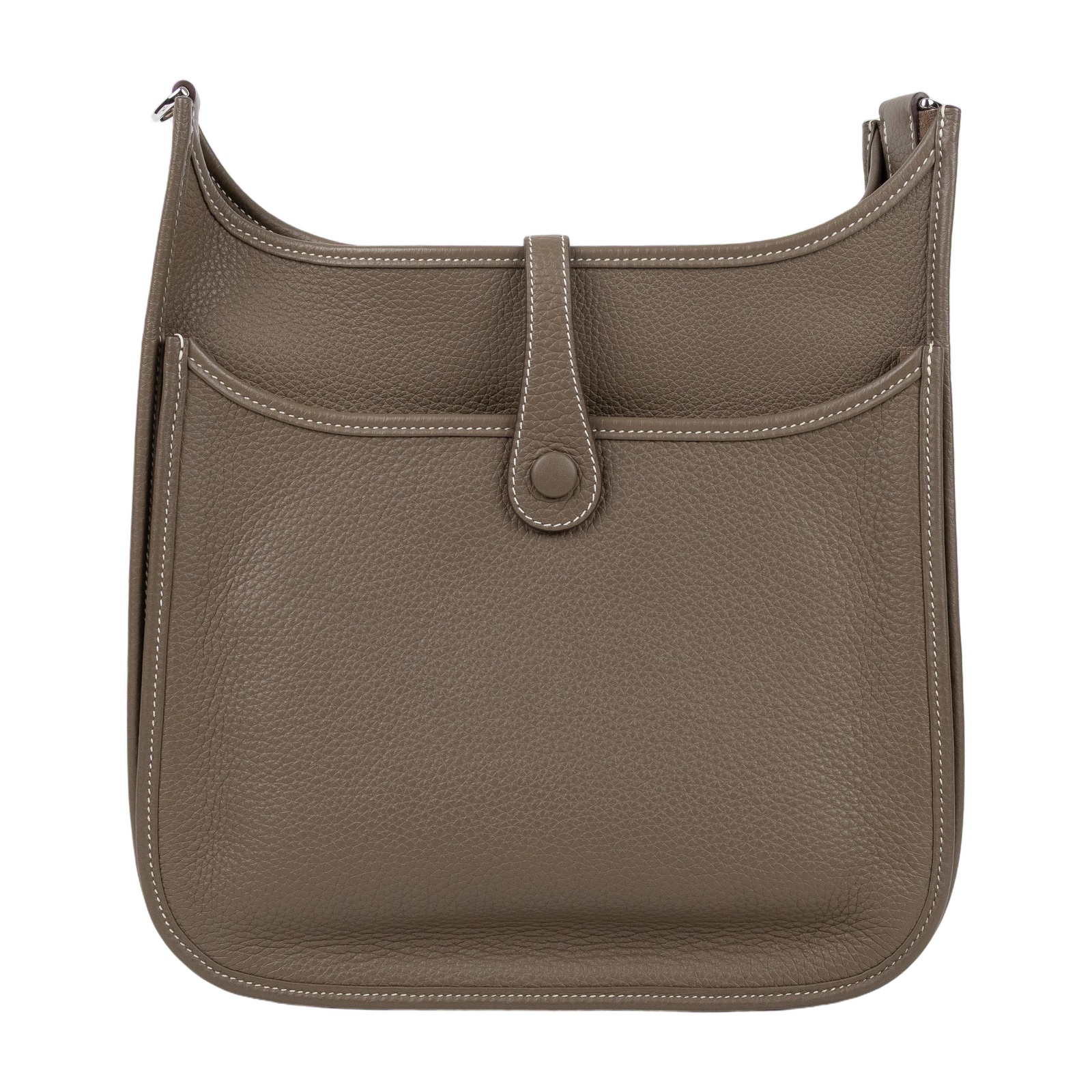 愛馬仕 Hermes Evelyne Bag 伊芙琳包 29 馬蹄型 銀色五金 大象灰 H056277CK18 /  防塵袋/原廠盒子/購買證明/背帶