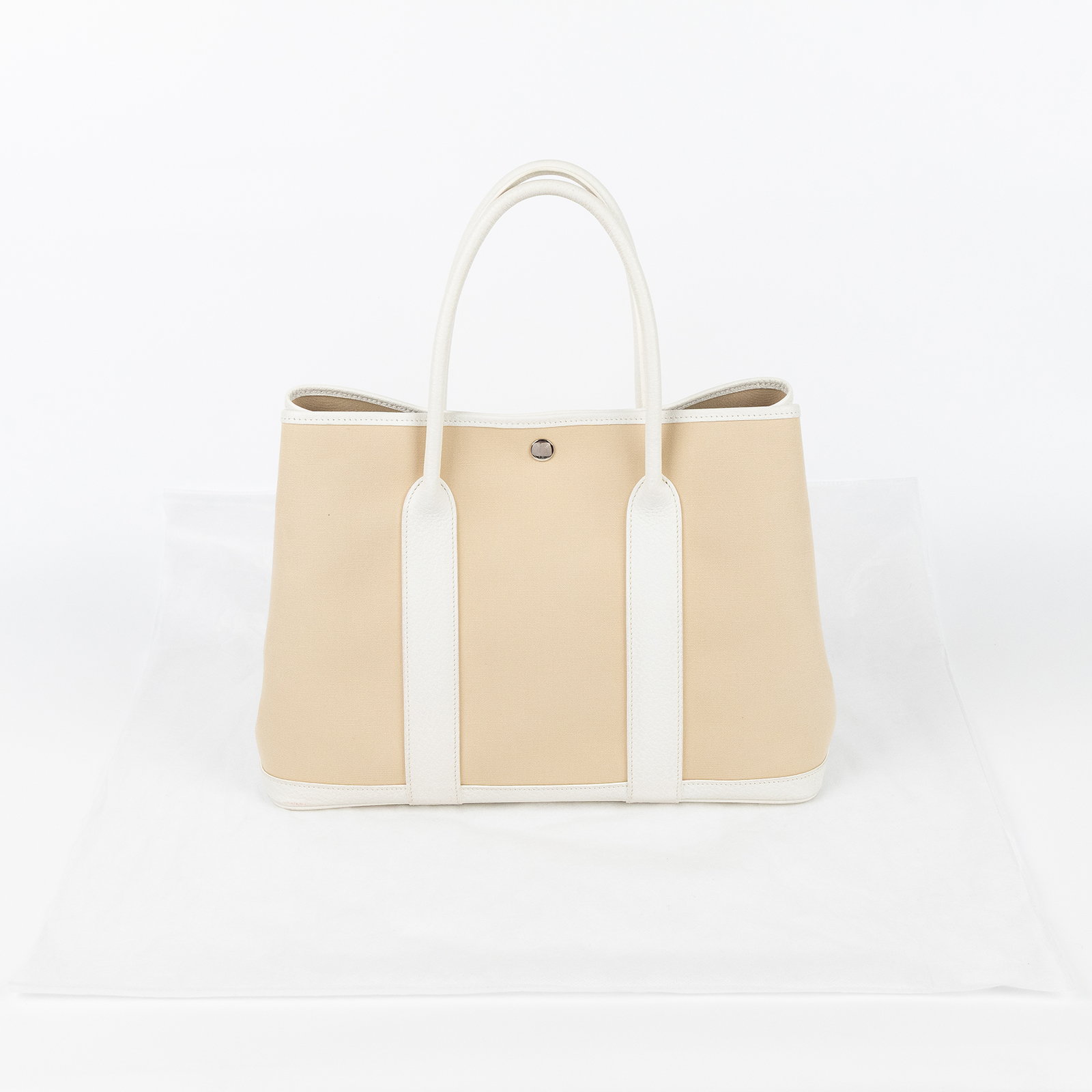 愛馬仕 Hermes Garden Party 花園派對包 36 GP36 口R刻 口R刻 卡其白帆布GP36 無附屬品
