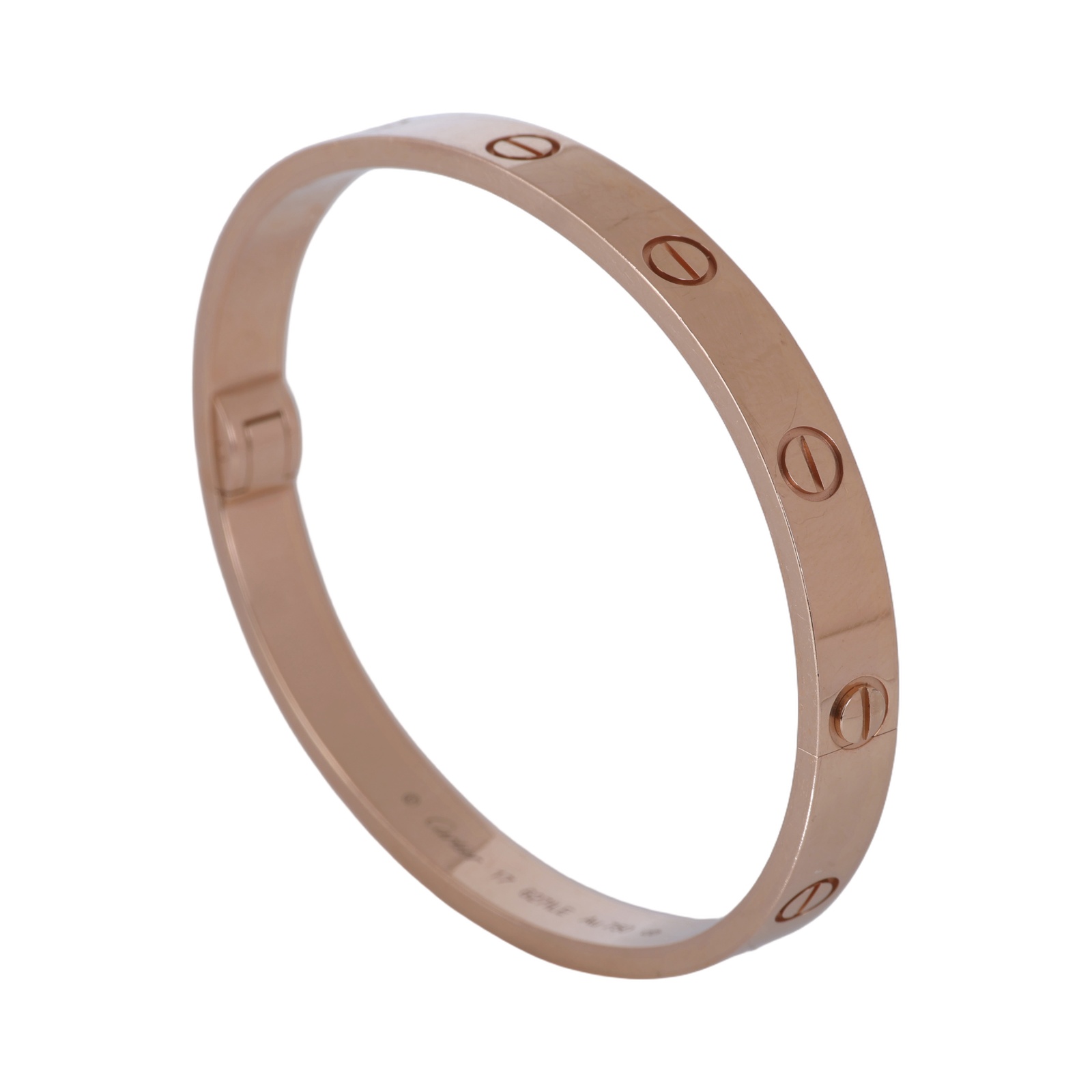 卡地亞 CARTIER LOVE手環 玫瑰金 單邊螺絲鎖扣 經典款 B6081717 RG LOVE手環 #17 原廠盒子/保證卡