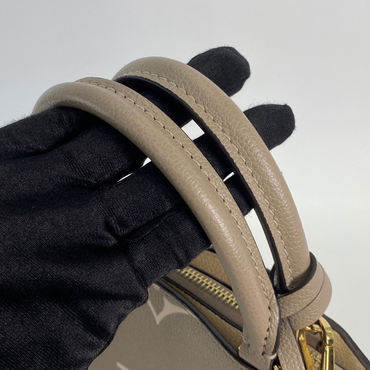 路易威登 LOUIS VUITTON Petit Palais 斑鳩灰奶油 壓花粒面牛皮 手提包 單肩包 M58914 晶片款  防塵袋/背帶/鑰匙