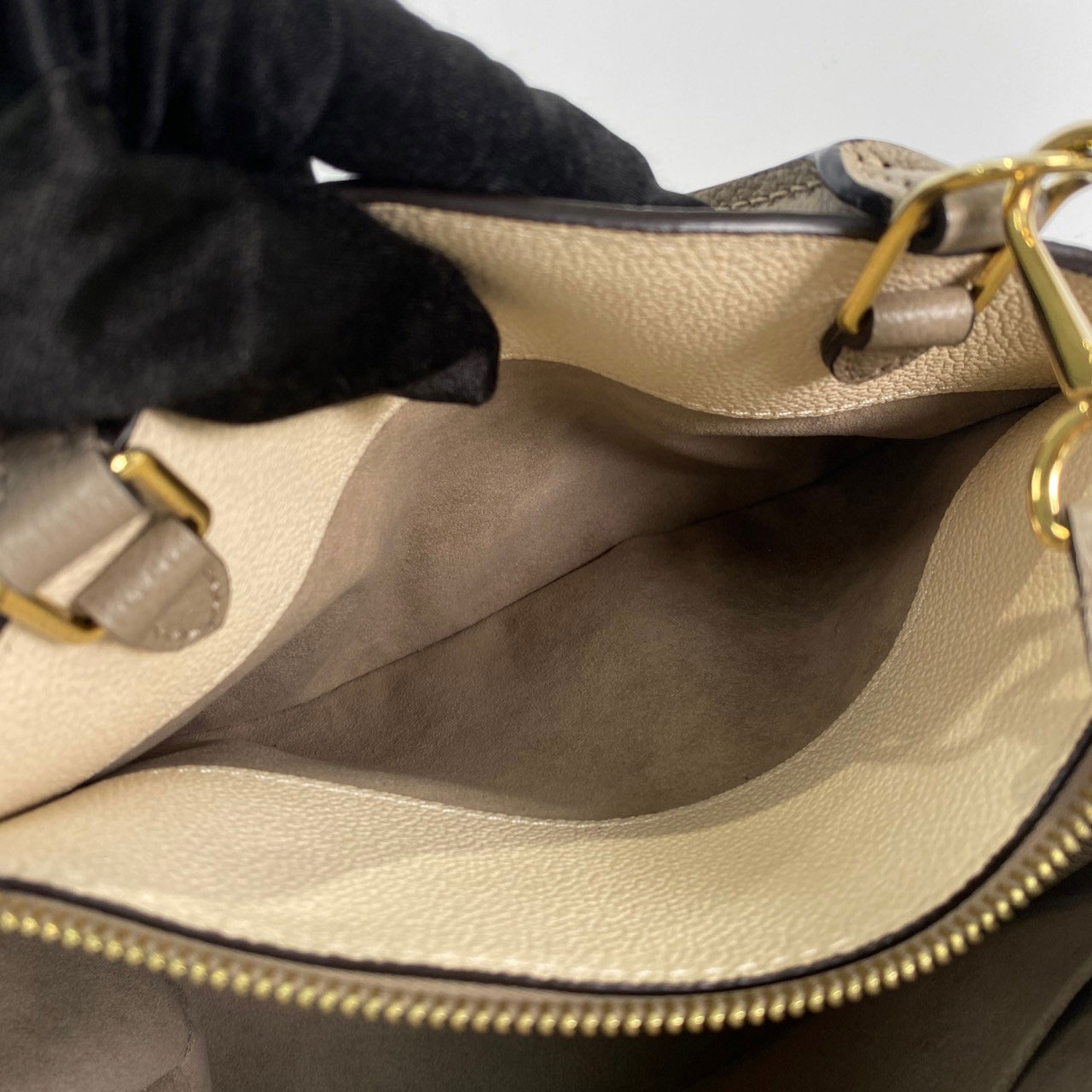 路易威登 LOUIS VUITTON Petit Palais 斑鳩灰奶油 壓花粒面牛皮 手提包 單肩包 M58914 晶片款  防塵袋/背帶/鑰匙