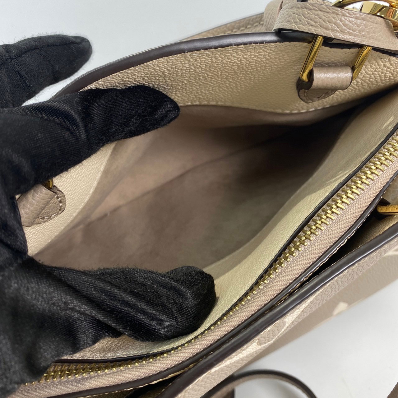 路易威登 LOUIS VUITTON Petit Palais 斑鳩灰奶油 壓花粒面牛皮 手提包 單肩包 M58914 晶片款  防塵袋/背帶/鑰匙