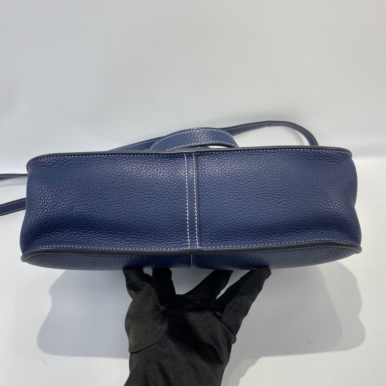 愛馬仕 Hermès Halzan 31 牛皮手拿 手提 肩背 斜背包 HZ31 □R刻 藍HALZAN31 防塵袋/背帶