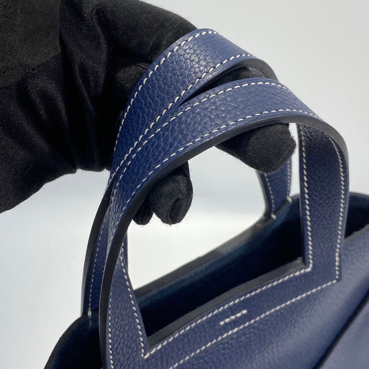 愛馬仕 Hermès Halzan 31 牛皮手拿 手提 肩背 斜背包 HZ31 □R刻 藍HALZAN31 防塵袋/背帶