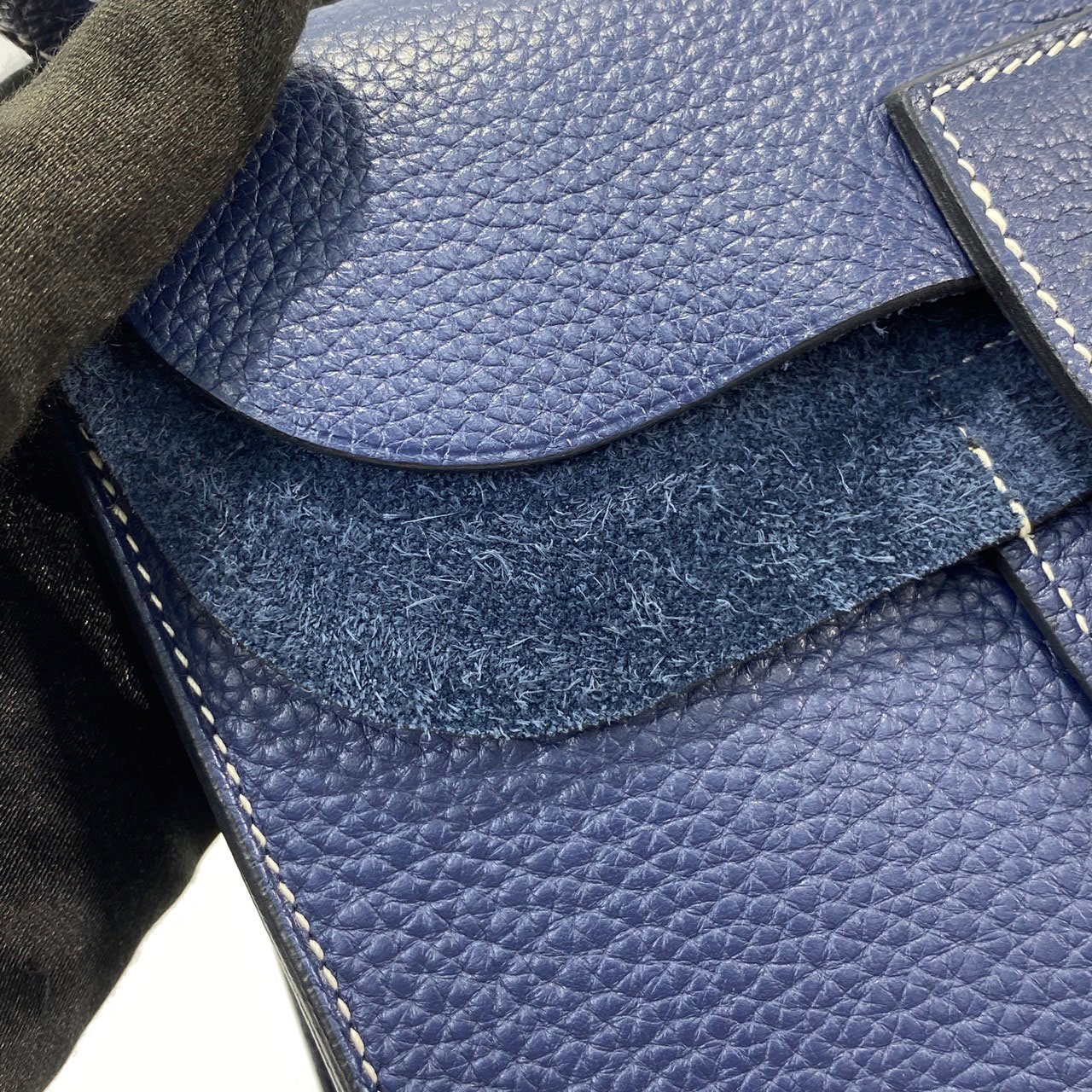 愛馬仕 Hermès Halzan 31 牛皮手拿 手提 肩背 斜背包 HZ31 □R刻 藍HALZAN31 防塵袋/背帶