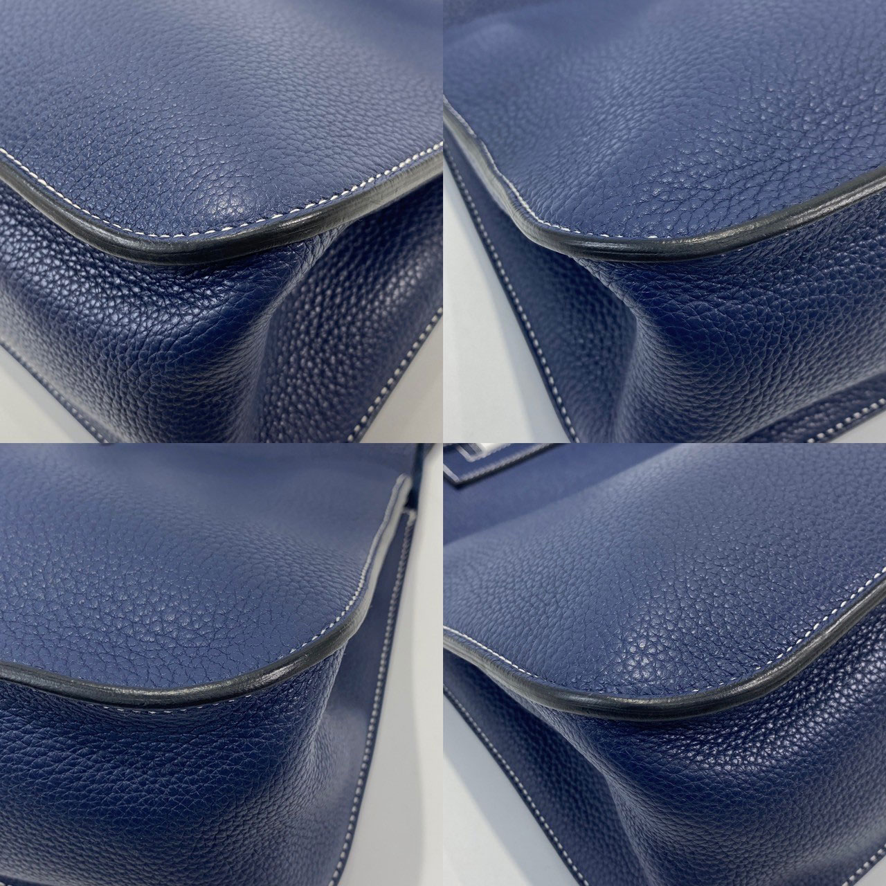愛馬仕 Hermès Halzan 31 牛皮手拿 手提 肩背 斜背包 HZ31 □R刻 藍HALZAN31 防塵袋/背帶