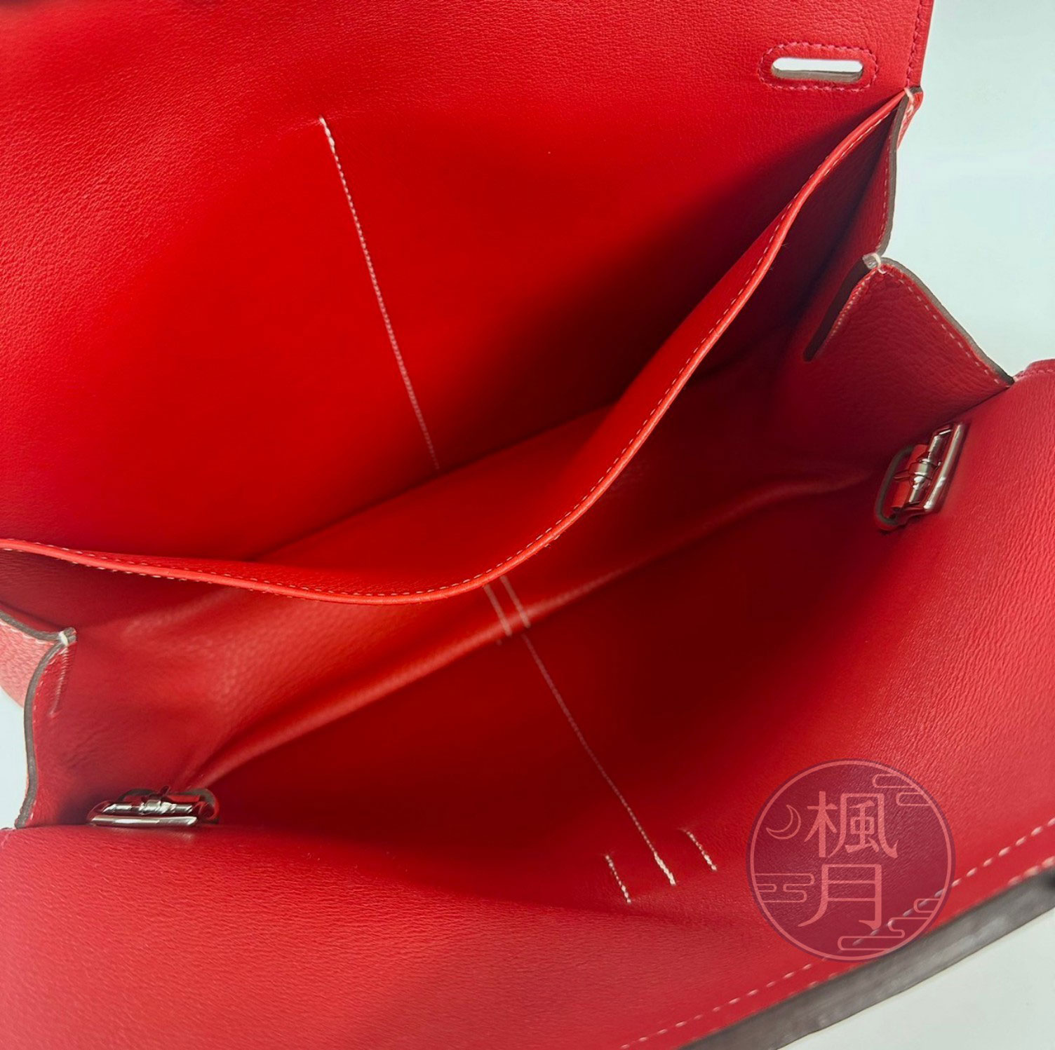 愛馬仕 Hermès Halzan 31 牛皮手拿 手提 肩背 斜背包 HZ31 X刻 紅HALZAN31 原廠盒子/防塵袋/背帶