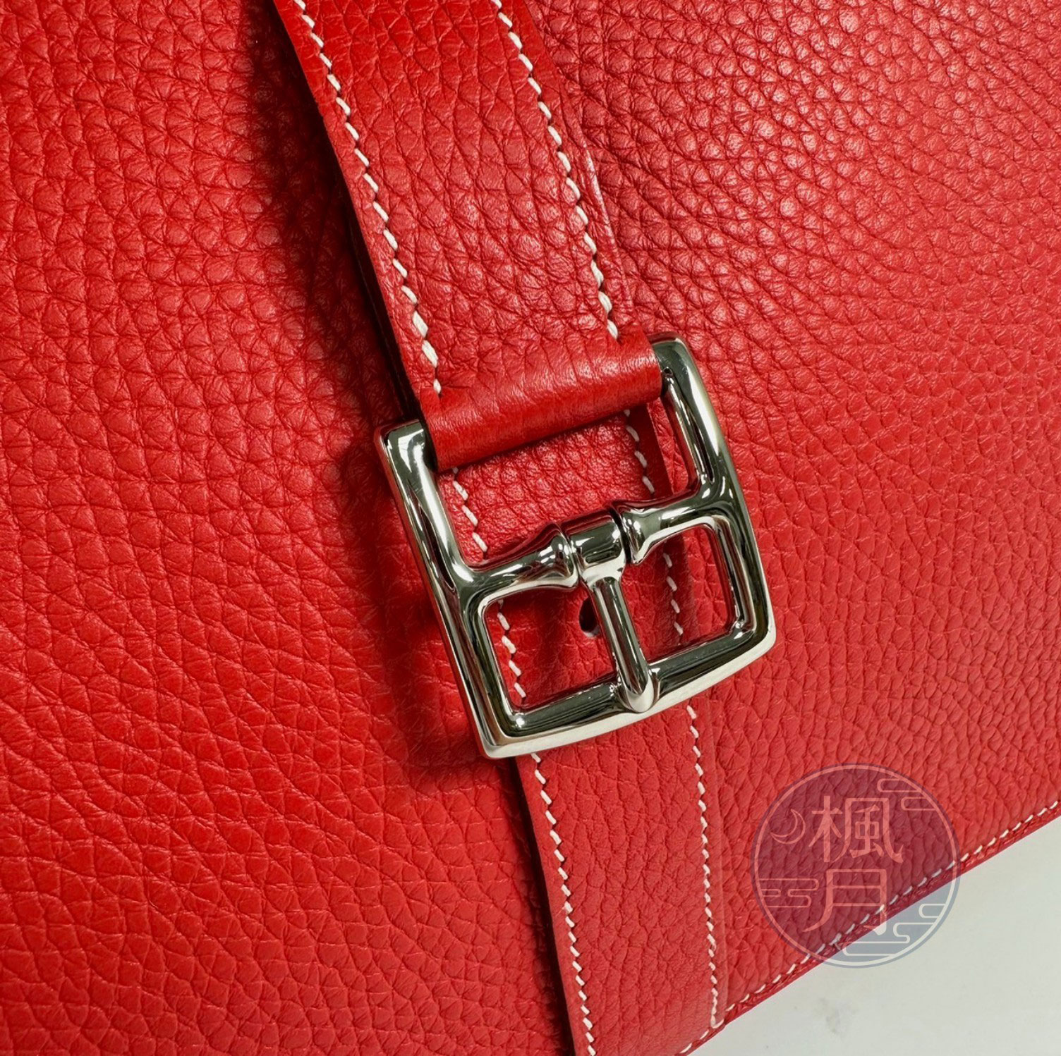 愛馬仕 Hermès Halzan 31 牛皮手拿 手提 肩背 斜背包 HZ31 X刻 紅HALZAN31 原廠盒子/防塵袋/背帶