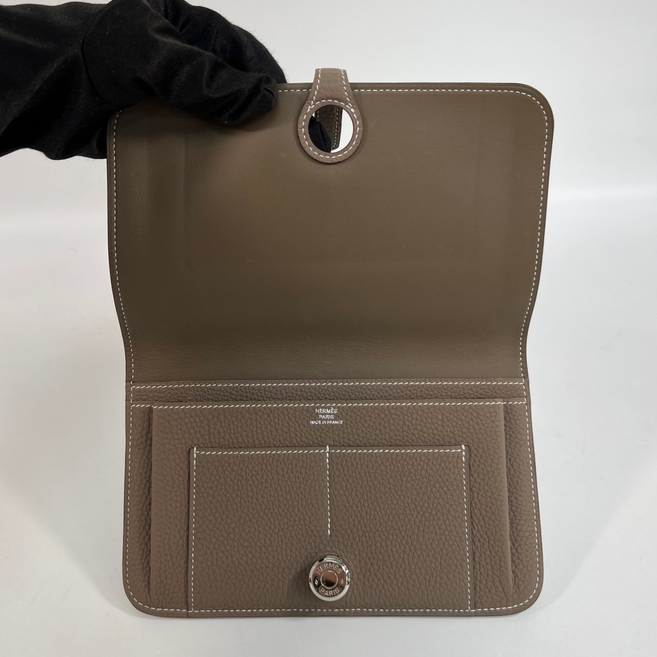 愛馬仕 Hermès Dogon Wallet 錢包 長夾 DOGONW Y刻 大象灰Dogon長夾 原廠盒子//購買證明影本