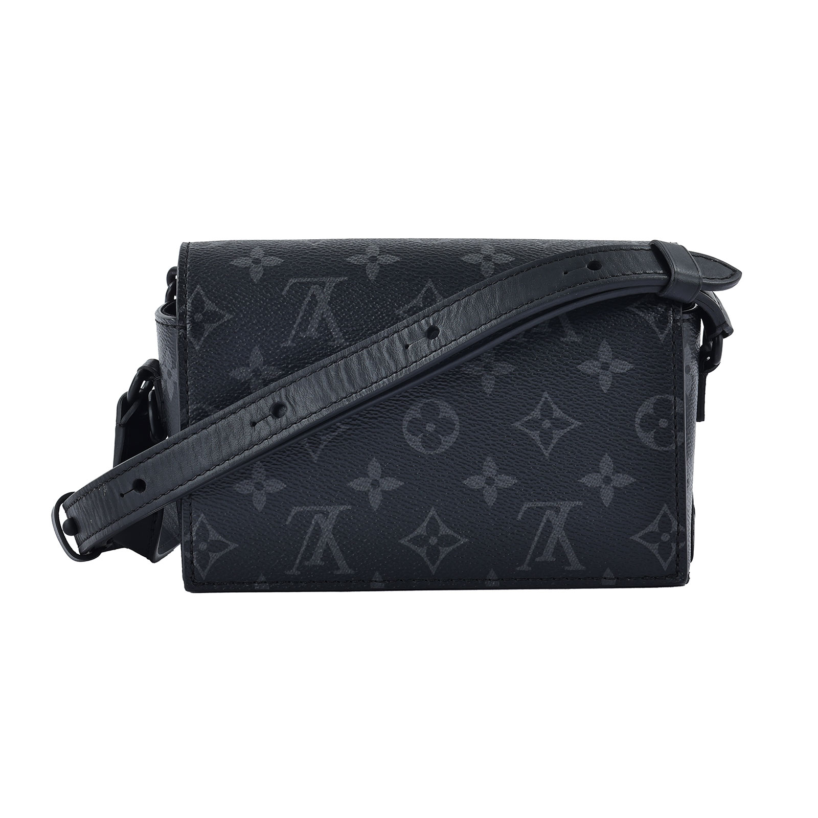 路易威登 LOUIS VUITTON Steamer 隨身錢包 肩背 Eclipse塗層帆布 黑色 M81783 晶片款  Steamer 原廠盒子/防塵袋