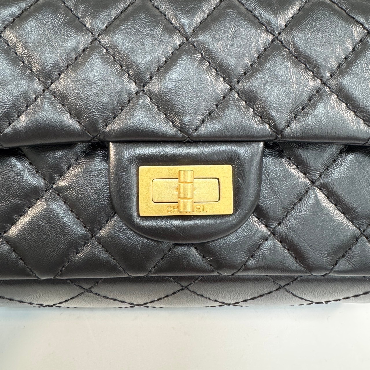 香奈兒 CHANEL 2.55 迷你口蓋包  晶片款 黑金MINI 2.55 防塵袋