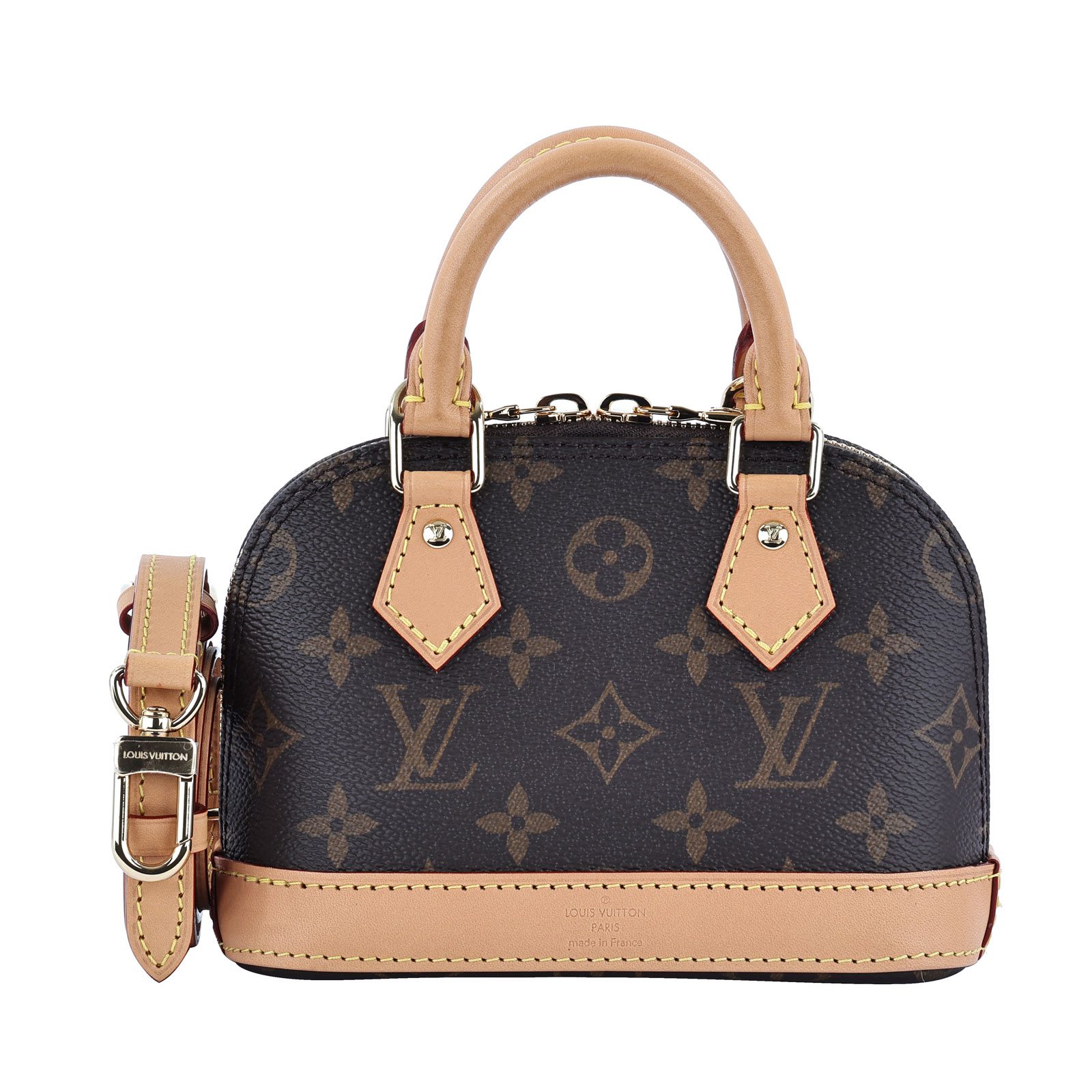 路易威登 LOUIS VUITTON Nano Alma 貝殼包 經典帆布 M82717 晶片款 原花Nano Alma 原廠盒子/防塵袋/購買證明/背帶