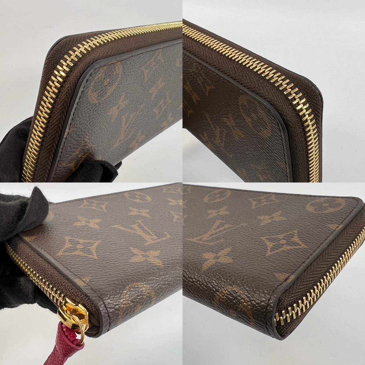 路易威登 LOUIS VUITTON Clémence 錢包 拉鍊 長夾 經典帆布 紫紅色 M60742 晶片款 原花Clémence拉鍊長夾 原廠盒子/防塵袋