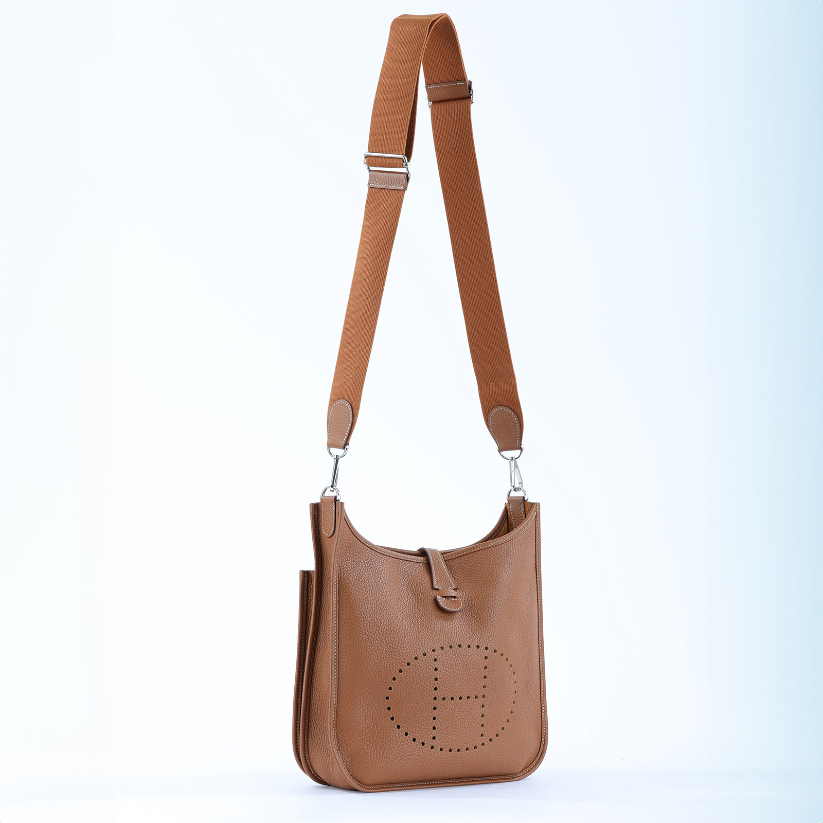 愛馬仕 Hermès Evelyne Bag 伊芙琳包 29 馬蹄型 EV29 B刻 金棕Evelyne29 背帶