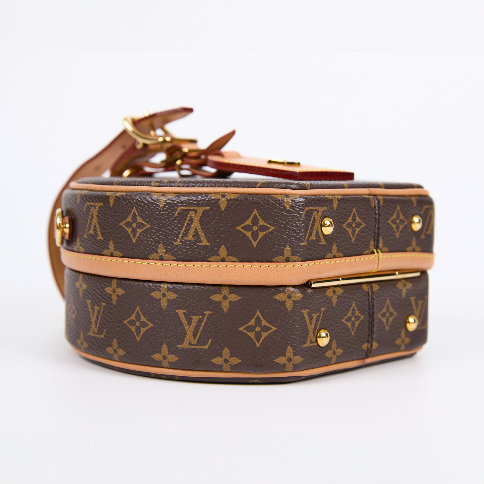 路易威登 LOUIS VUITTON Petite Boite Chapeau 帆布 手提 斜背包 M43514 棕原花PETITE BOITE CHAP 背帶