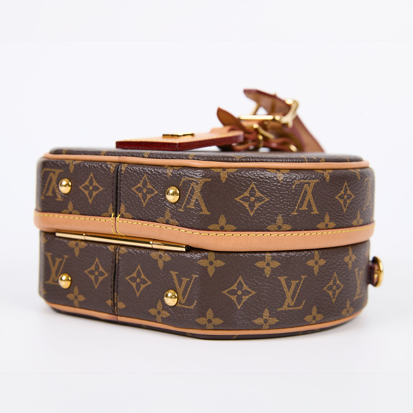 路易威登 LOUIS VUITTON Petite Boite Chapeau 帆布 手提 斜背包 M43514 棕原花PETITE BOITE CHAP 背帶