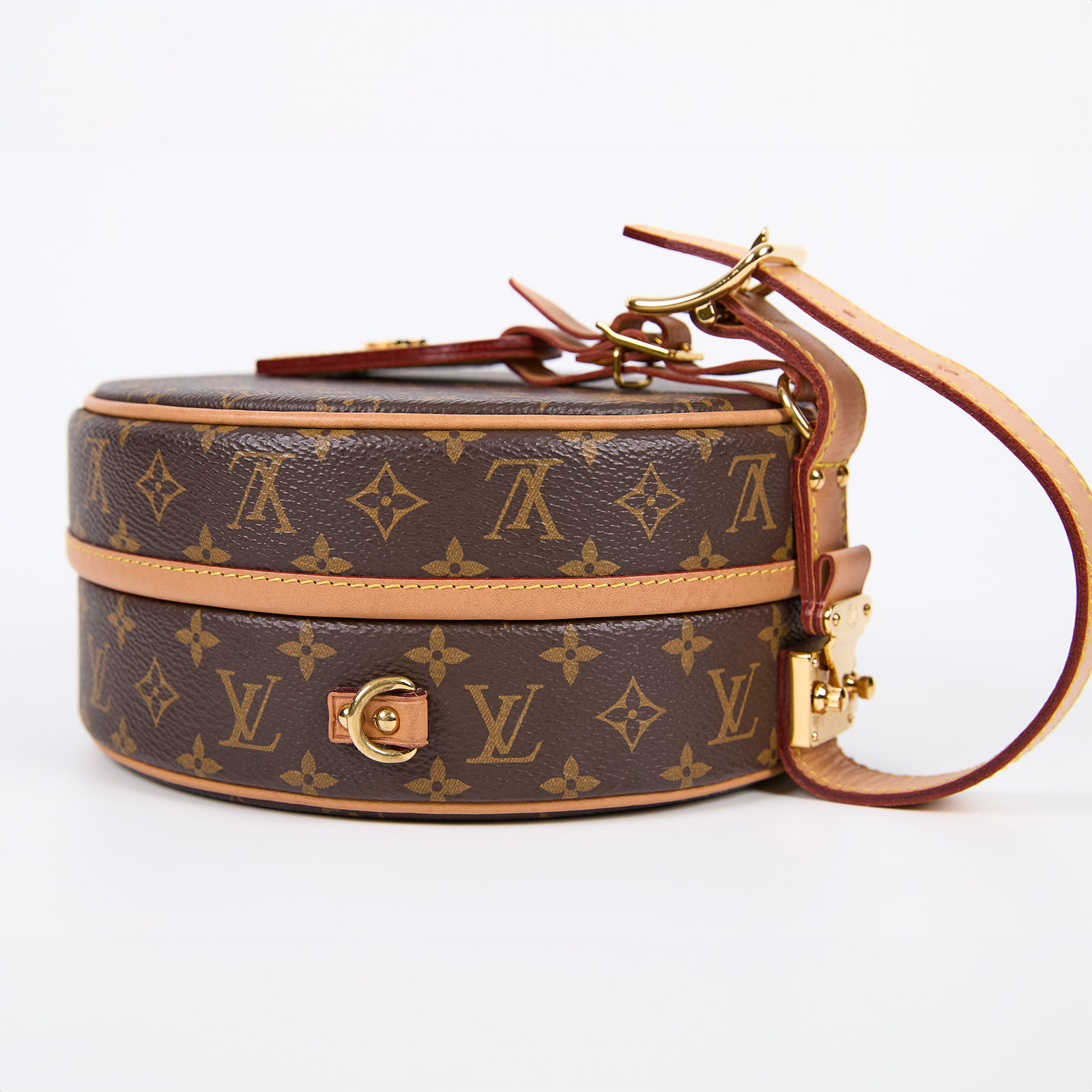 路易威登 LOUIS VUITTON Petite Boite Chapeau 帆布 手提 斜背包 M43514 棕原花PETITE BOITE CHAP 背帶