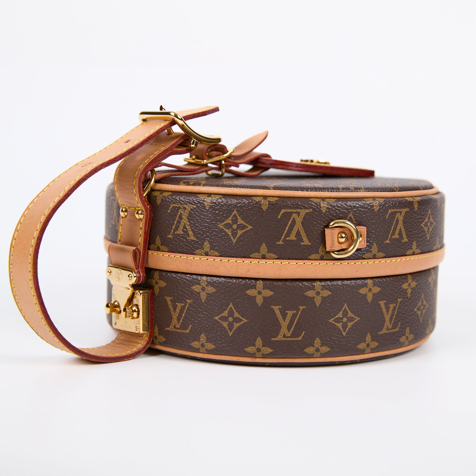 路易威登 LOUIS VUITTON Petite Boite Chapeau 帆布 手提 斜背包 M43514 棕原花PETITE BOITE CHAP 背帶