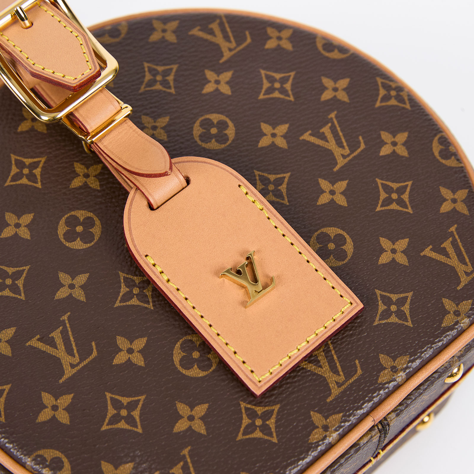 路易威登 LOUIS VUITTON Petite Boite Chapeau 帆布 手提 斜背包 M43514 棕原花PETITE BOITE CHAP 背帶
