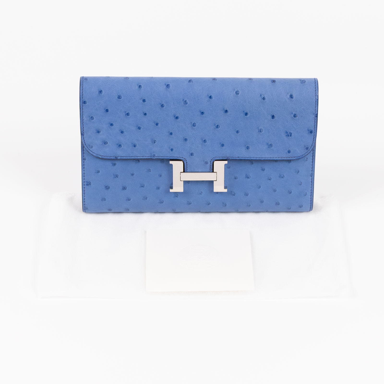 愛馬仕 Hermès Constance to go 康康包 長夾  CNTG D刻 藍鴕鳥皮CONSTANCE長夾 無附屬品