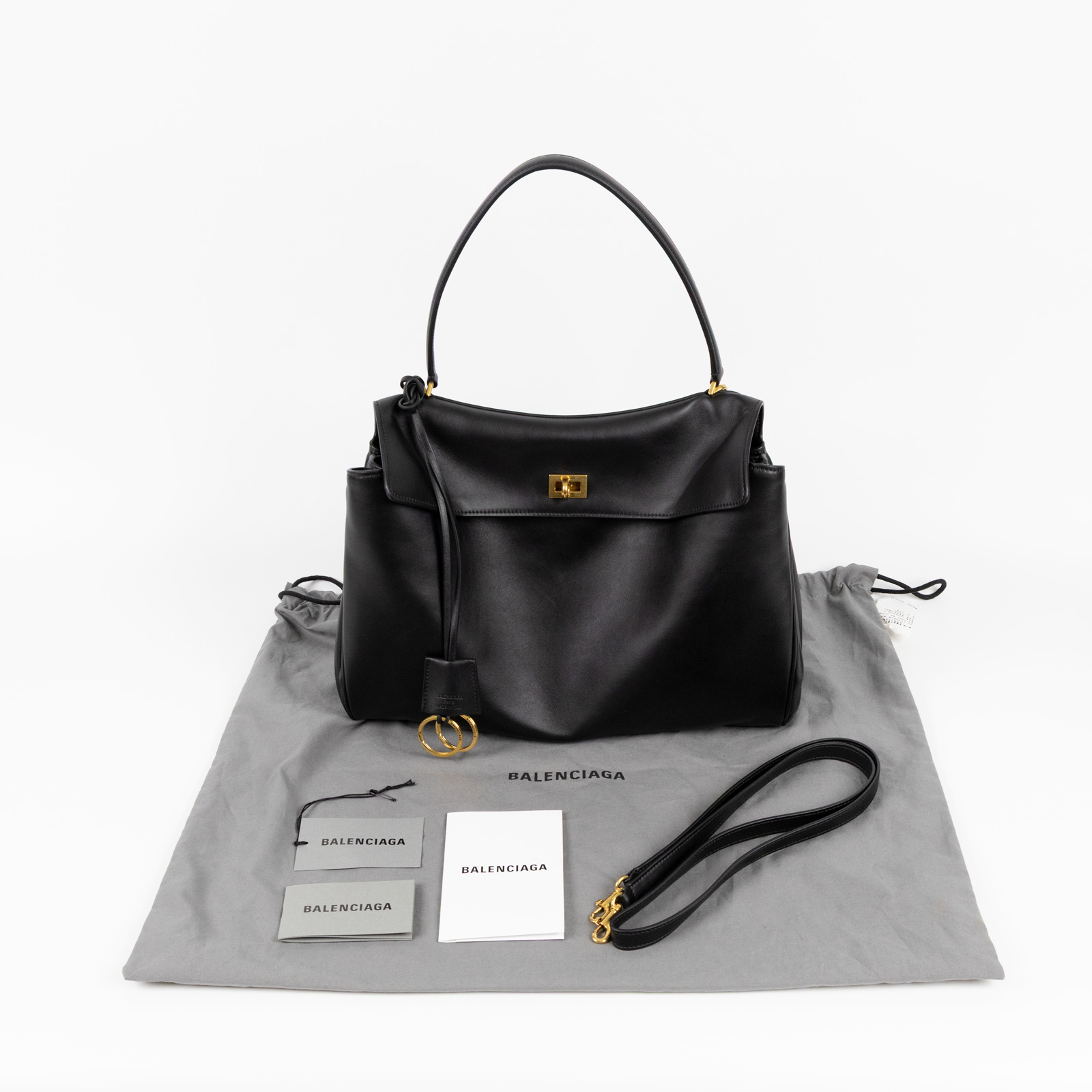 巴黎世家 BALENCIAGA Rodeo Medium 手提包 7897722AA4V 黑Rodeo 中號 防塵袋/背帶/購買證明