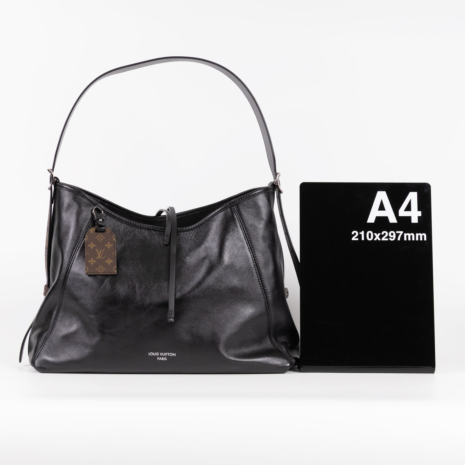 路易威登 LOUIS VUITTON CarryAll Vibe MM 手提 肩背包 黑色 M25143 晶片款  原廠盒子/防塵袋/內袋