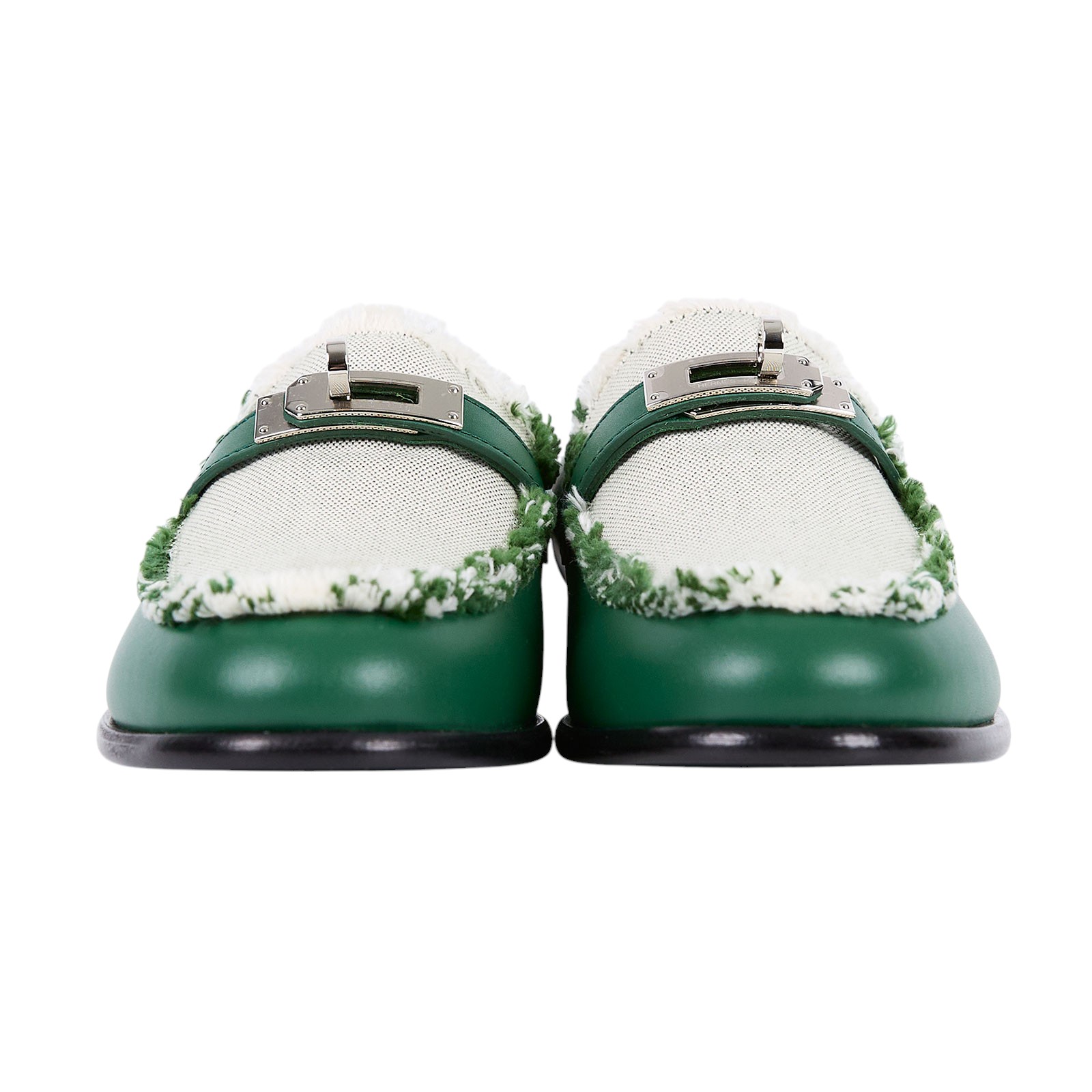 愛馬仕 Hermès Kelly 莫卡辛鞋  #38.5 綠色KELLY 鞋 原廠盒子/防塵袋