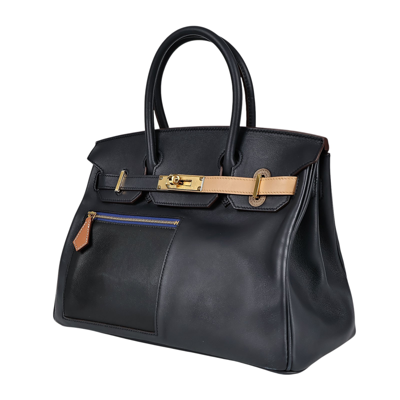 愛馬仕 Hermès Birkin Bag 柏金包 30 BK30 B刻 ☆深藍色BIRKIN 30 COLORMATIC 原廠盒子/防塵袋/雨衣/鎖組