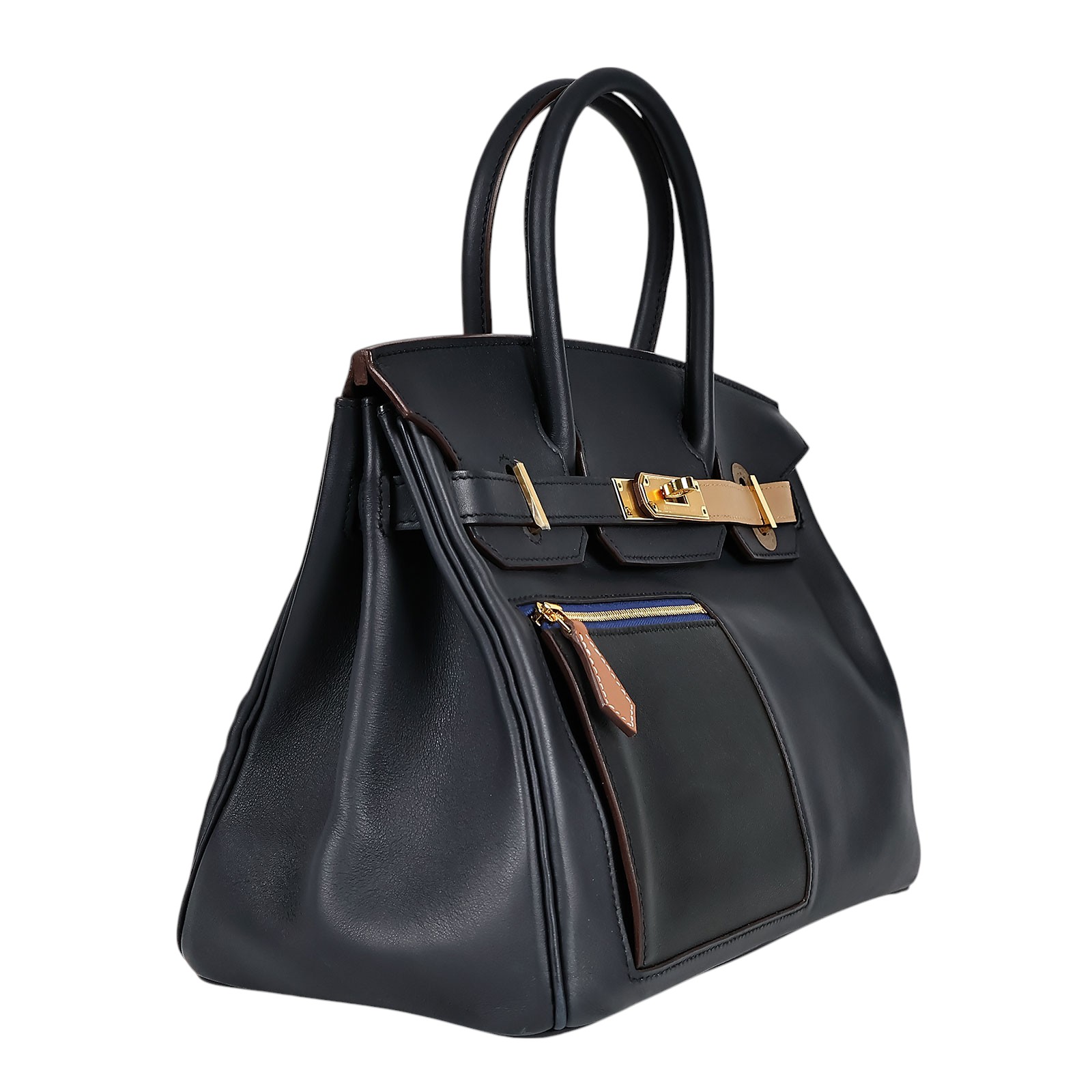 愛馬仕 Hermès Birkin Bag 柏金包 30 BK30 B刻 ☆深藍色BIRKIN 30 COLORMATIC 原廠盒子/防塵袋/雨衣/鎖組