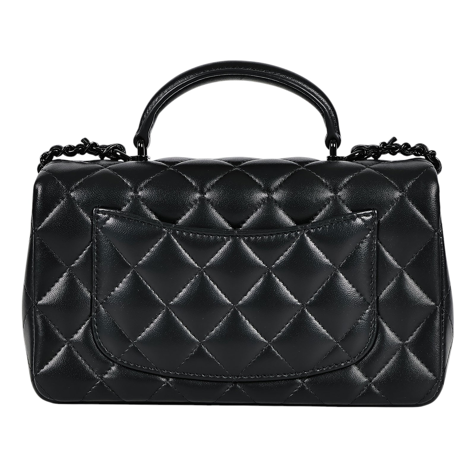 香奈兒 CHANEL Coco Handle 20 手提 側背 斜背包  晶片款 SO BLACK羊皮 HANDLE COCO20 無附屬品
