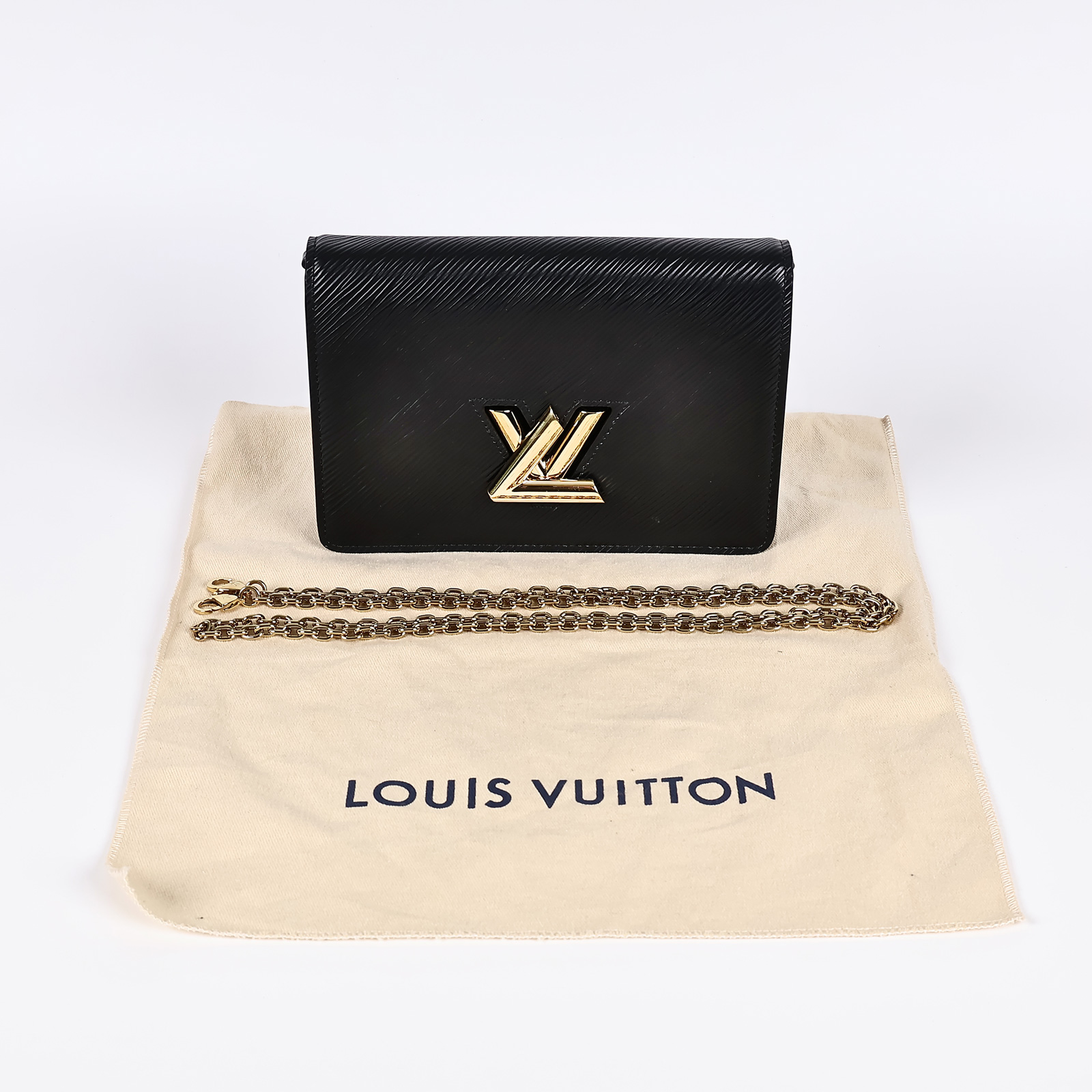 路易威登 LOUIS VUITTON LV Twist 黑金扣 鏈帶包 黑色 M68750 晶片款 黑EPI WOC 防塵袋