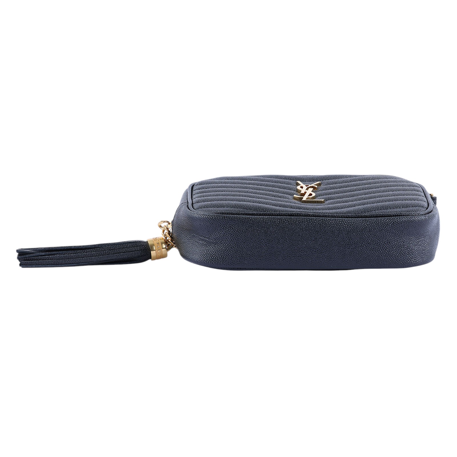 聖羅蘭 YSL SAINT LAURENT Lou 迷你 鏈條 斜跨包 6125791GF01 黑金流蘇相機包 無附屬品
