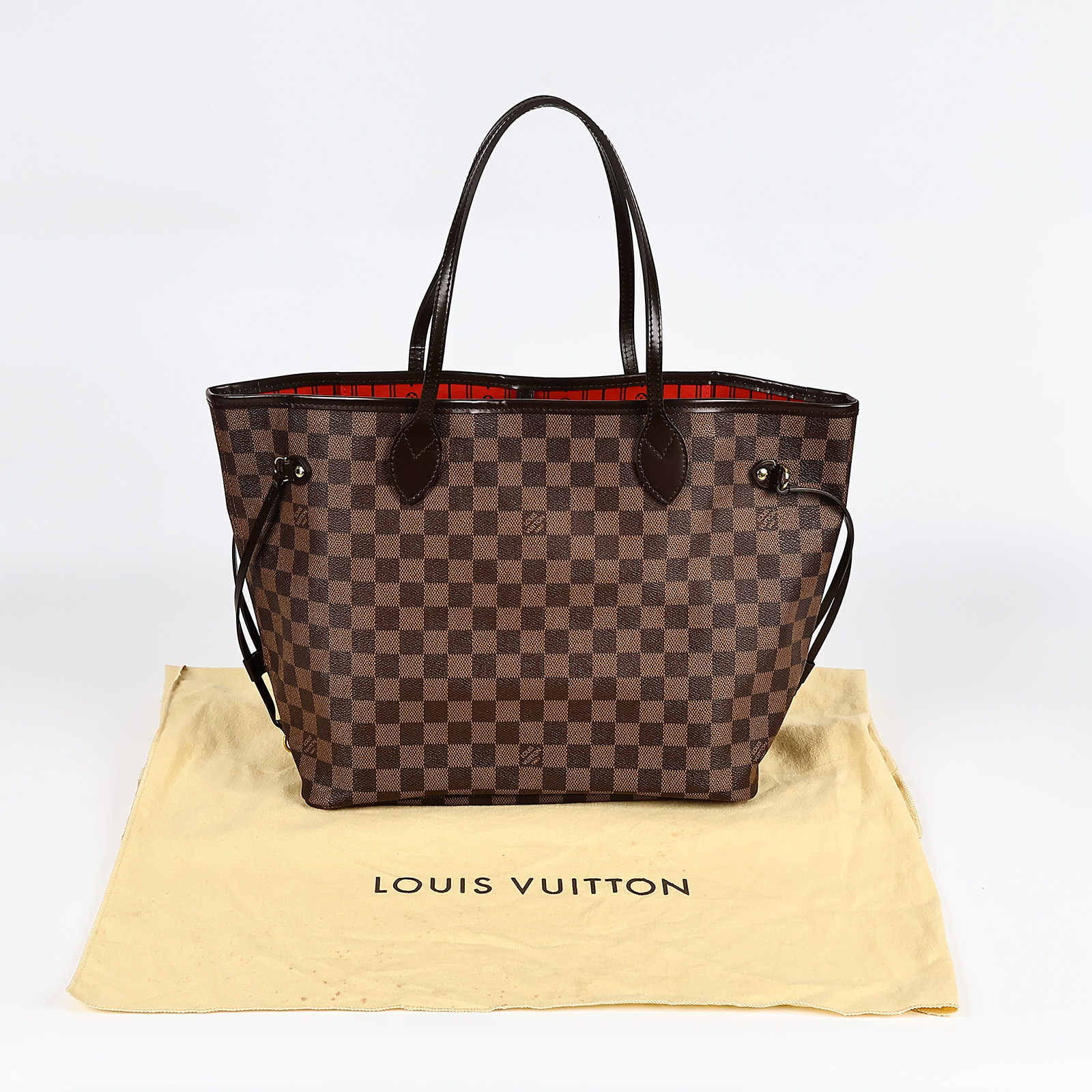 路易威登 LOUIS VUITTON 棕棋盤 MM 托特包 N51105 棋盤格NEVERFULL 防塵袋