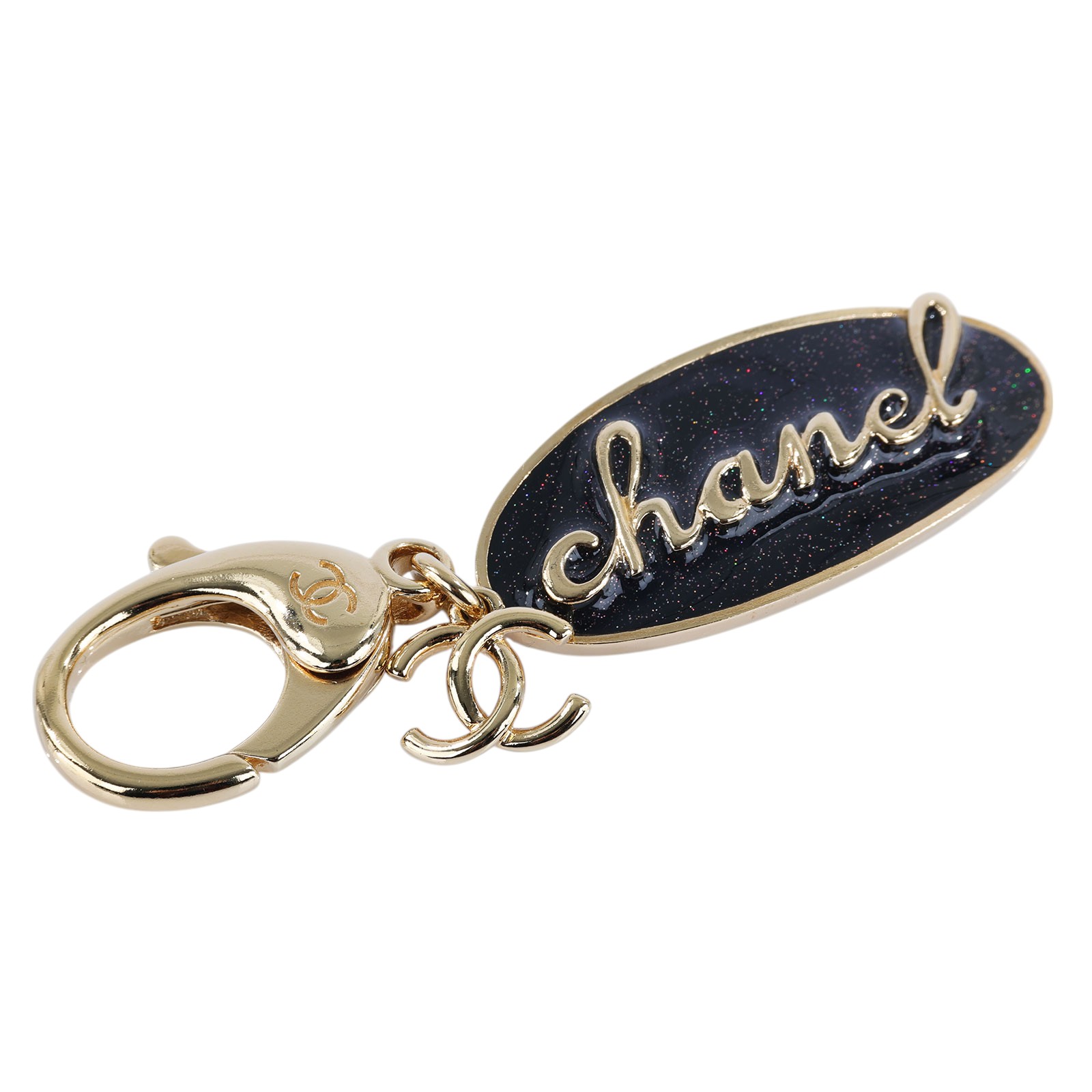 香奈兒 CHANEL 鑰匙圈 包包吊飾  金橢圓牌吊飾 原廠盒子
