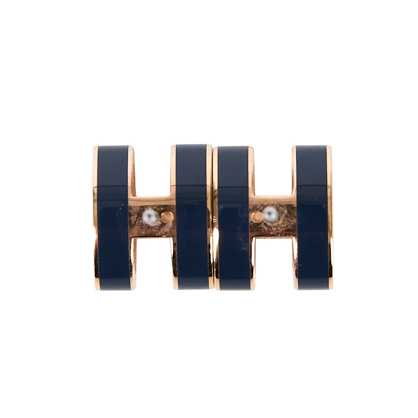 愛馬仕 Hermès Mini Pop H 耳釘 POPHE  藍色H 耳環 原廠盒子
