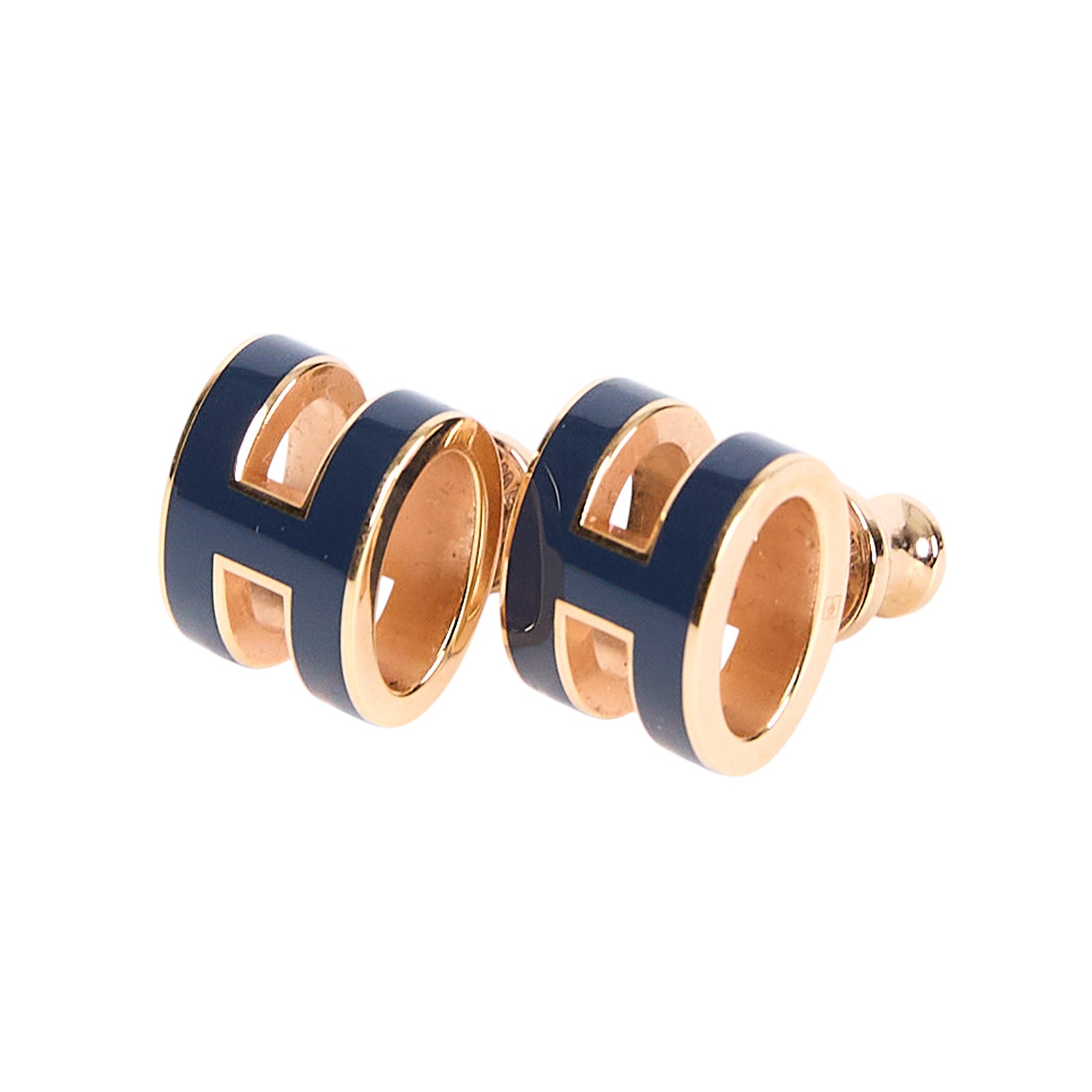愛馬仕 Hermès Mini Pop H 耳釘 POPHE  藍色H 耳環 原廠盒子