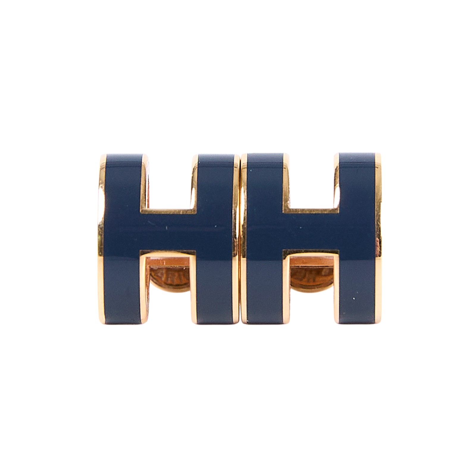 愛馬仕 Hermès Mini Pop H 耳釘 POPHE  藍色H 耳環 原廠盒子