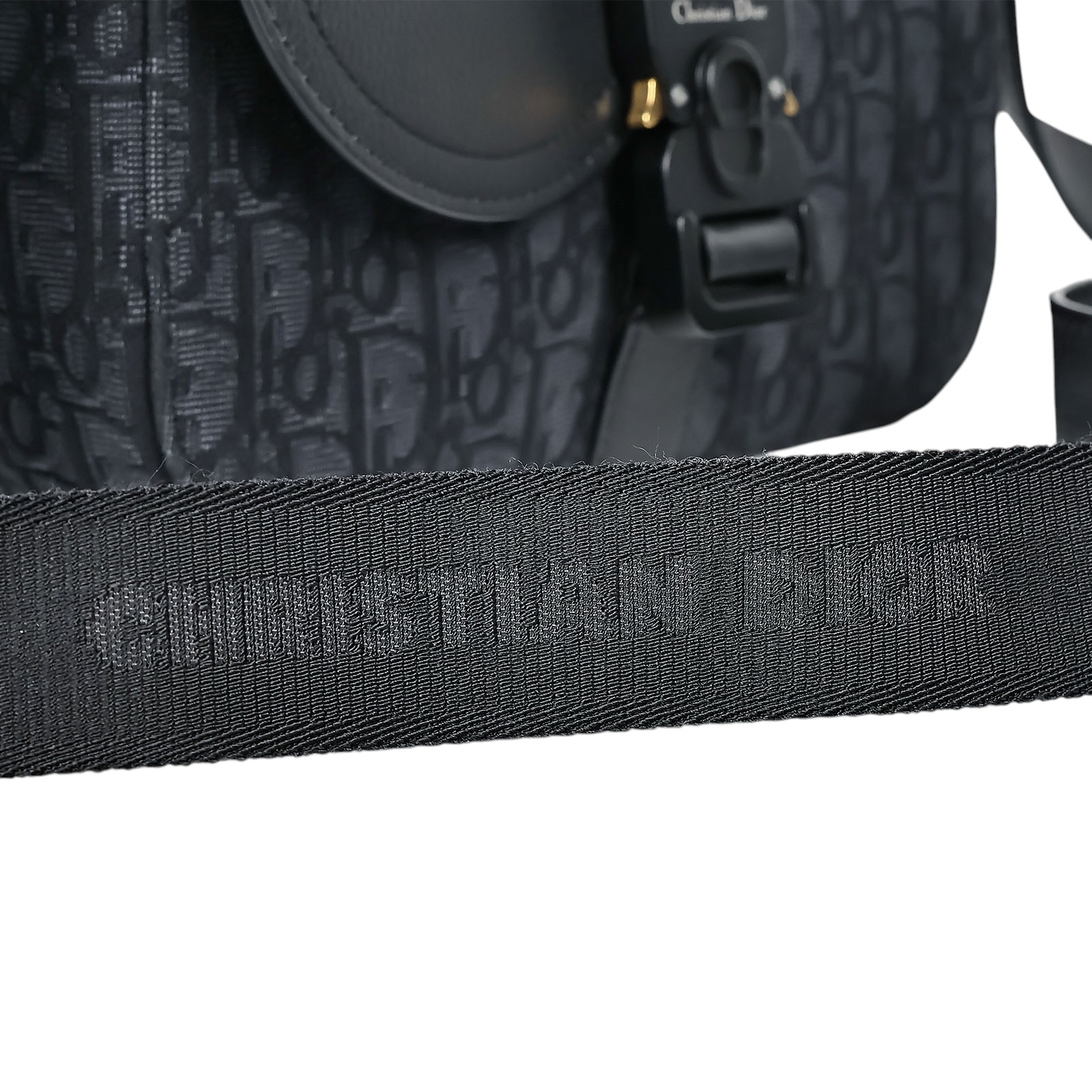 迪奧 CHRISTIAN DIOR Saddle 小型 翻蓋 郵差包  黑色帆布馬鞍包 原廠盒子/防塵袋/保證卡