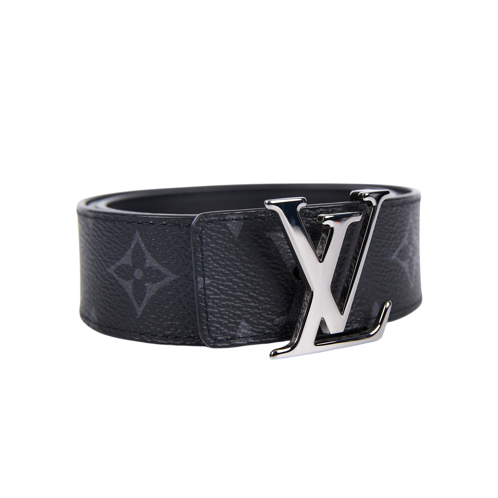 路易威登 LOUIS VUITTON LV Initiales 35毫米 皮帶 M0450V 黑原花銀LOGO腰帶 原廠盒子/防塵袋