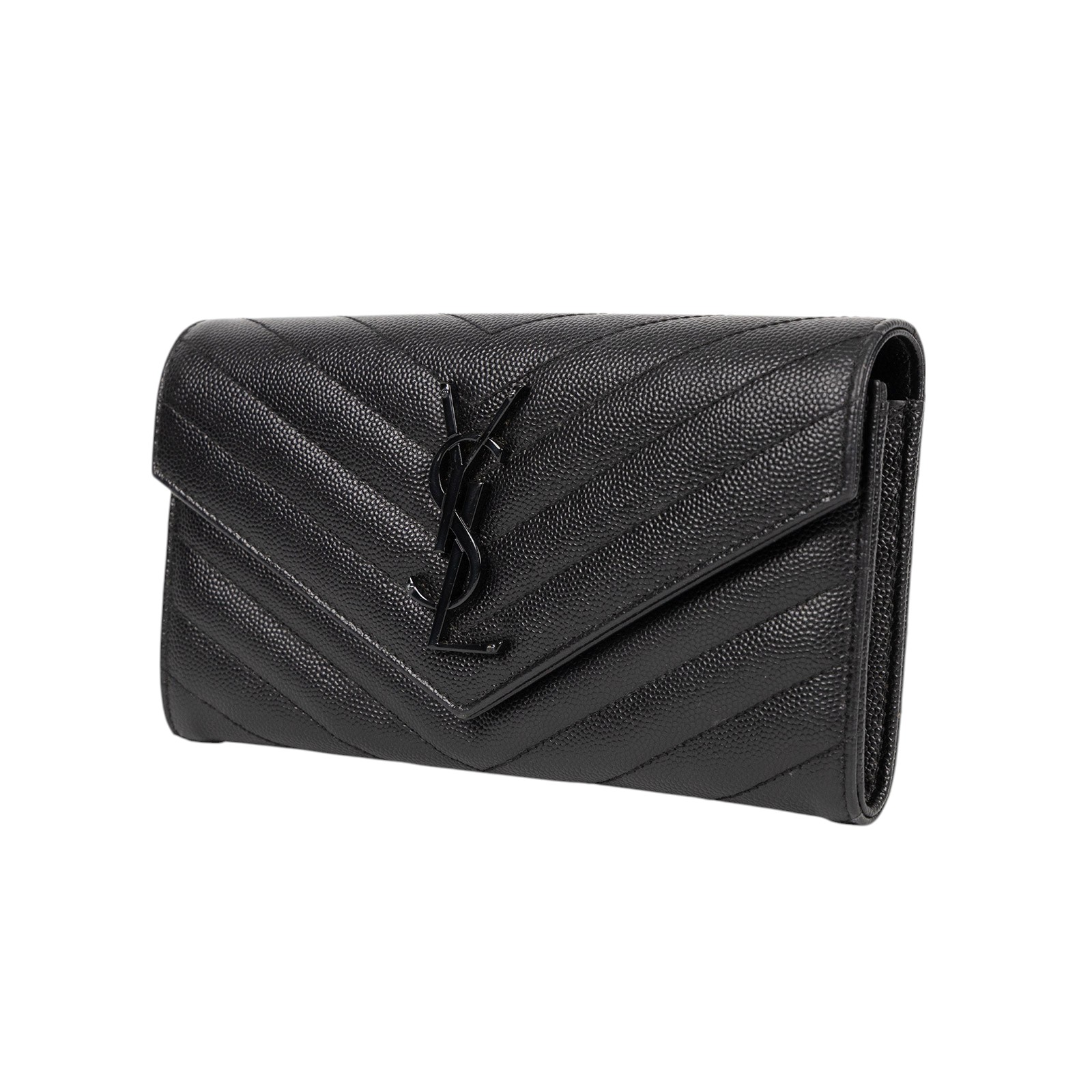 聖羅蘭 YSL SAINT LAURENT Cassandre Matelassé 粒面壓紋皮革 大型 翻蓋錢包 長夾 372264BOW08  原廠盒子/防塵袋