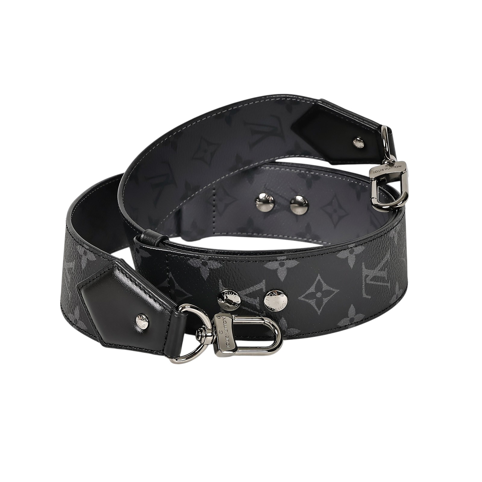 路易威登 LOUIS VUITTON 雙面肩帶 J02498 黑原花雙面背帶 原廠盒子/防塵袋/購買證明