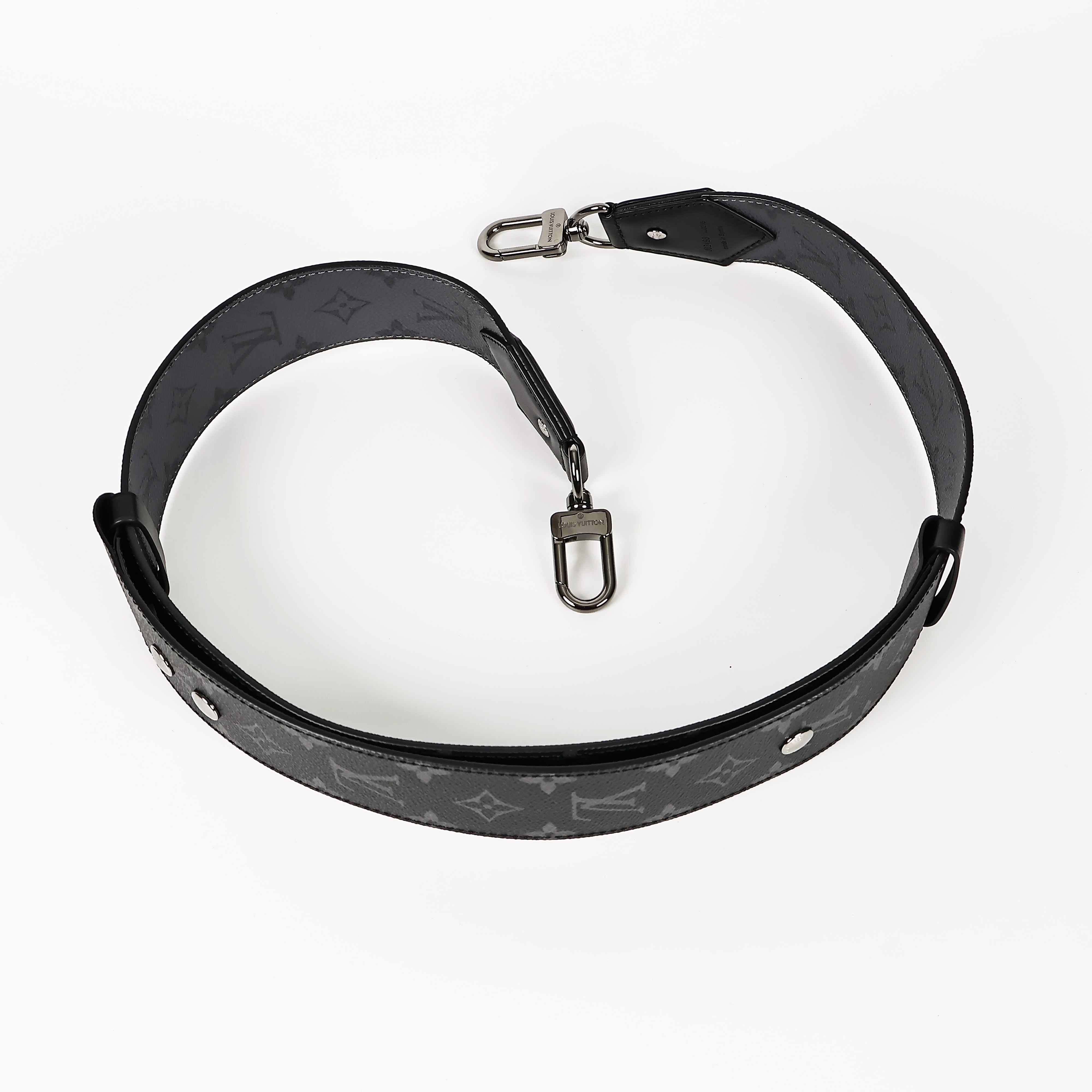 路易威登 LOUIS VUITTON 雙面肩帶 J02498 黑原花雙面背帶 原廠盒子/防塵袋/購買證明