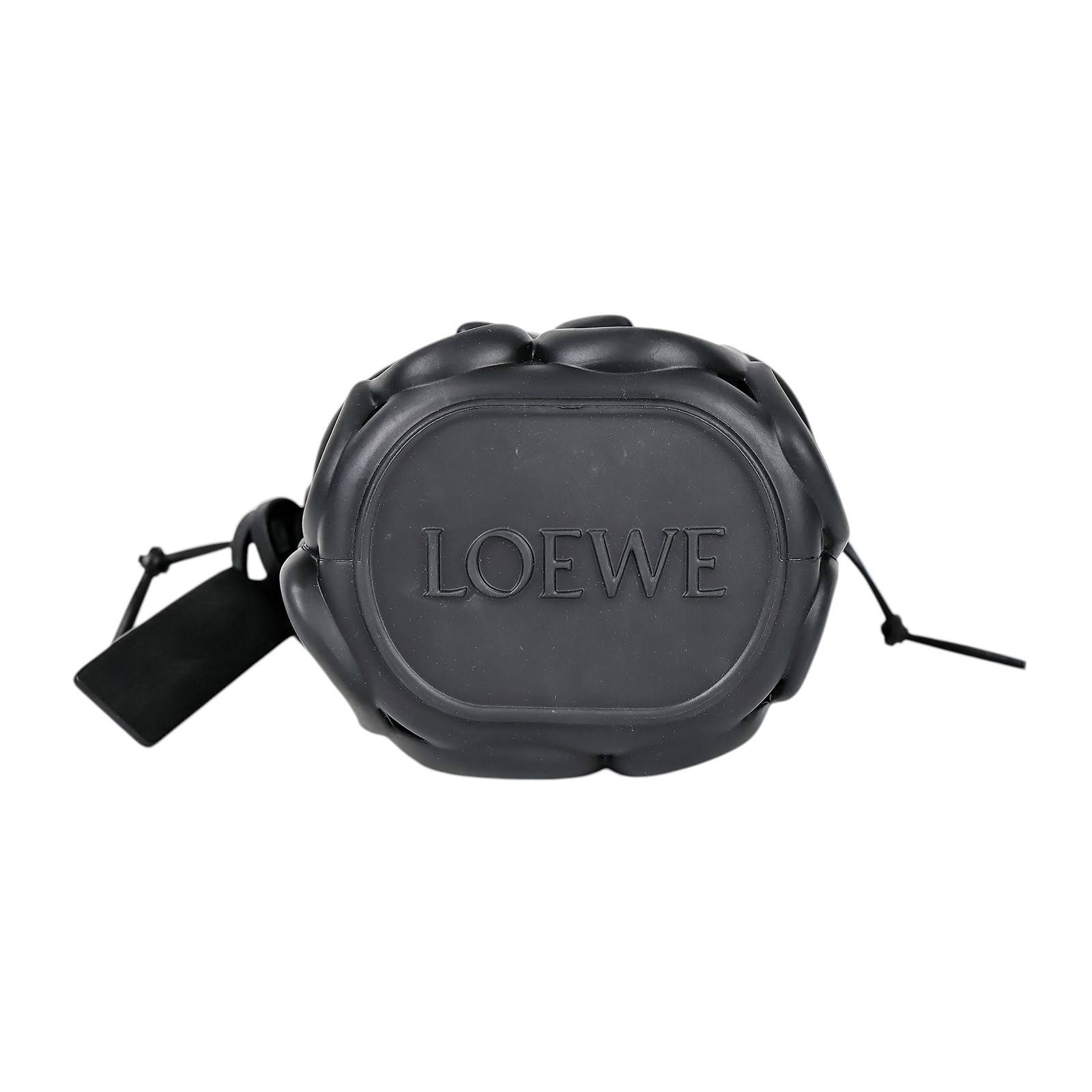 羅意威 LOEWE Anagram 束口 單肩包 C630G26X01 黑橡膠ANITGONA CUT OUT小水桶 無附屬品