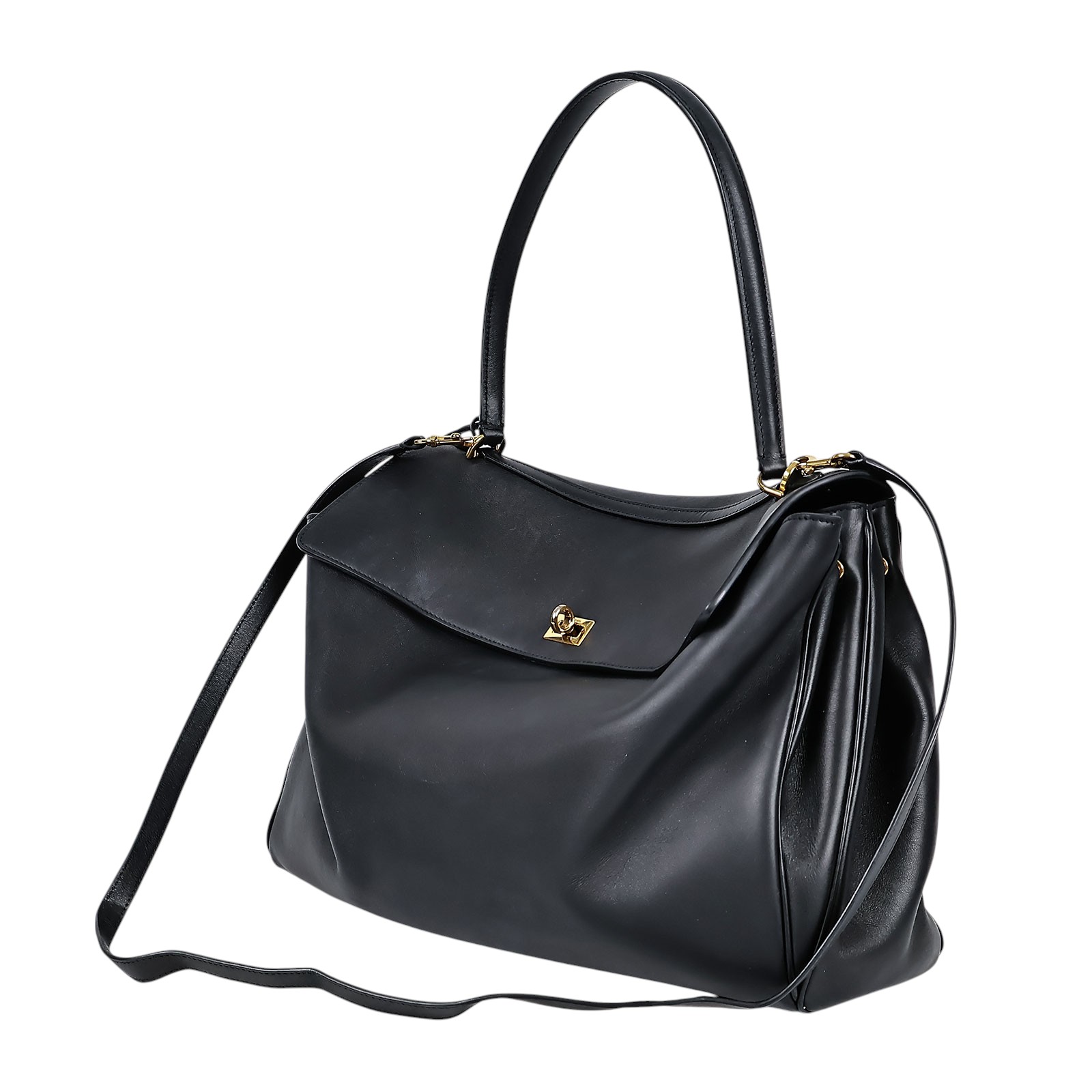 巴黎世家 BALENCIAGA Rodeo Large 手提包 7897442ABV5 黑金RODEO LARGE 背帶/購買證明
