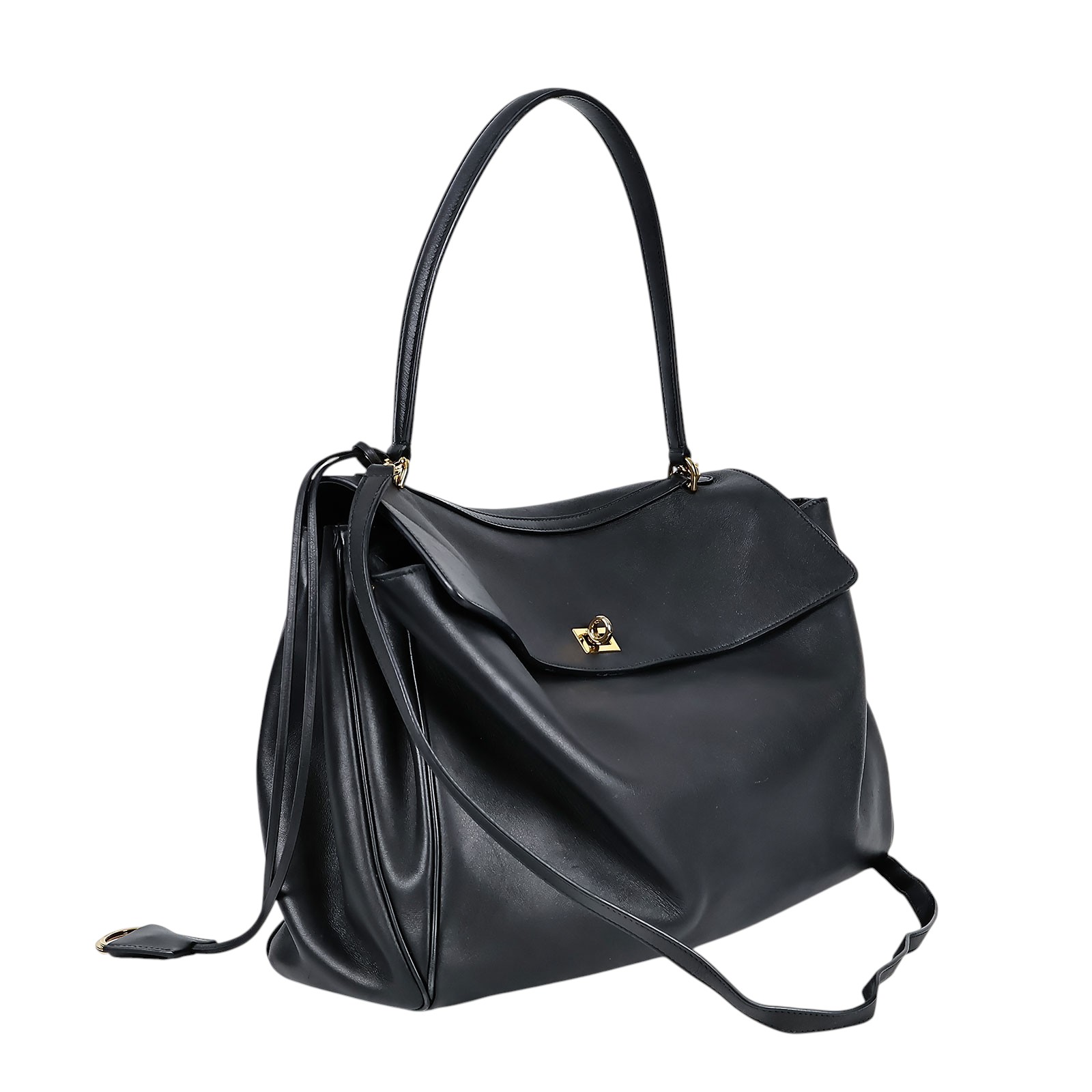 巴黎世家 BALENCIAGA Rodeo Large 手提包 7897442ABV5 黑金RODEO LARGE 背帶/購買證明