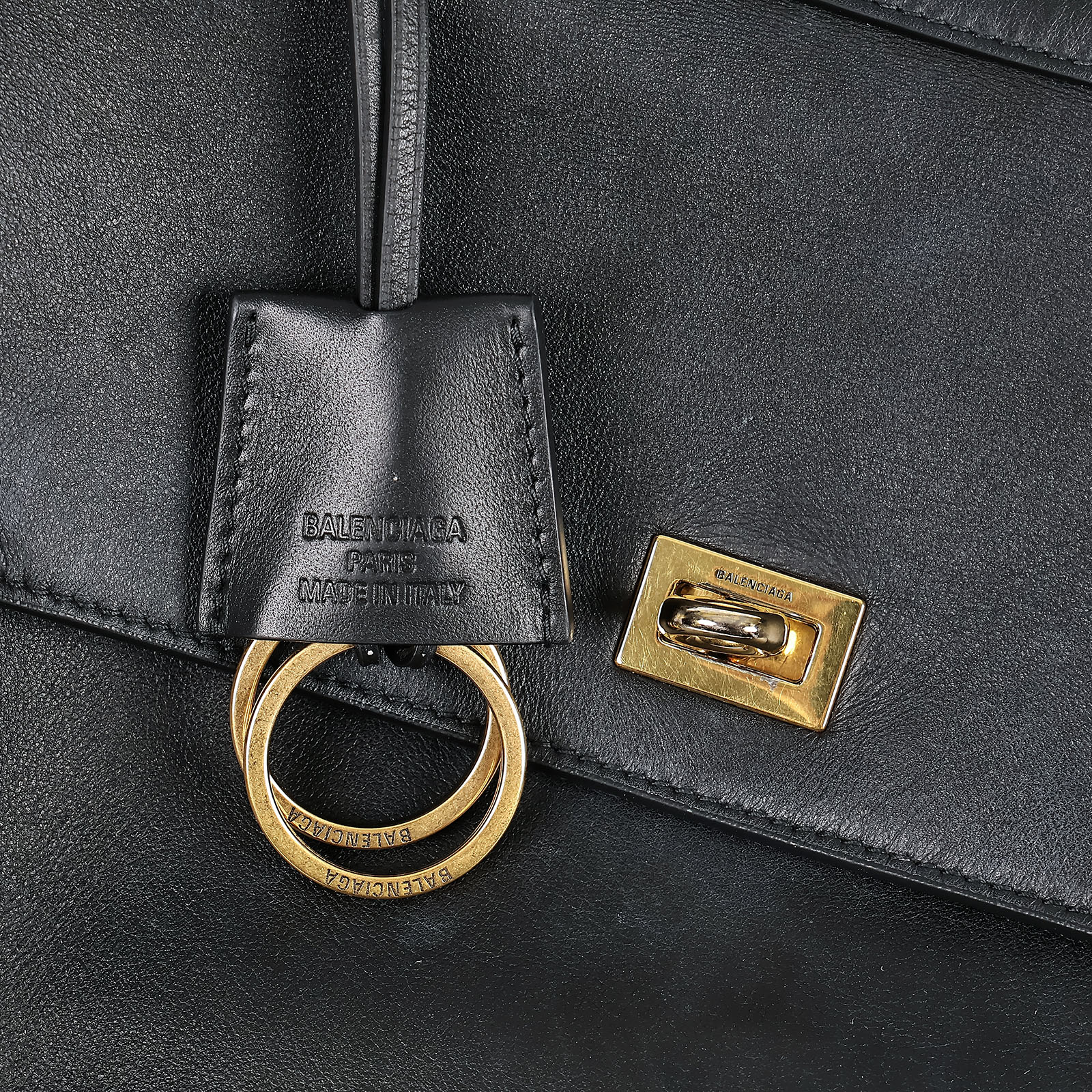 巴黎世家 BALENCIAGA Rodeo Large 手提包 7897442ABV5 黑金RODEO LARGE 背帶/購買證明