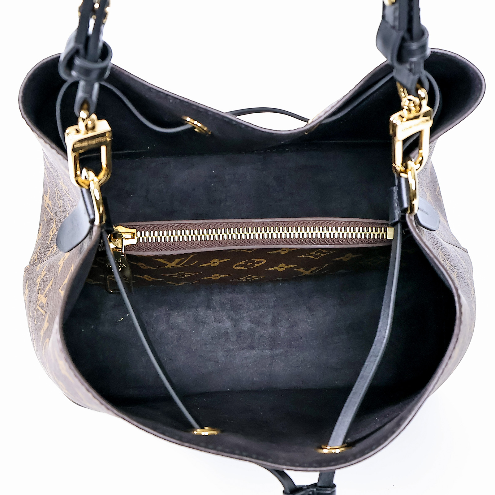 路易威登 LOUIS VUITTON NéoNoé MM 原花 束口水桶包 M44020 晶片款 黑原花NEONOE水桶包 防塵袋