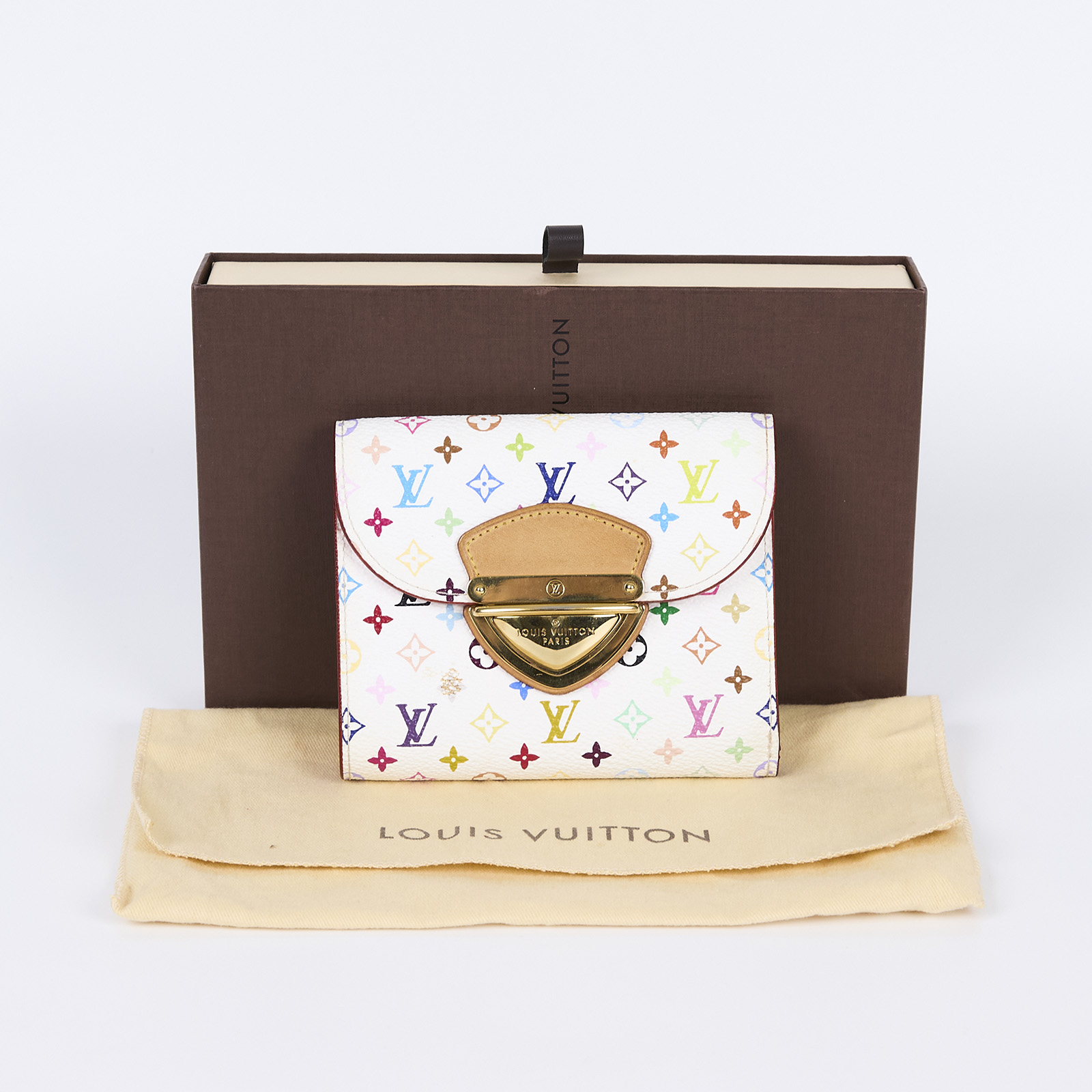 路易威登 LOUIS VUITTON Koala 錢包 短夾 村上隆聯名 M58082 白彩短夾 原廠盒子/防塵袋