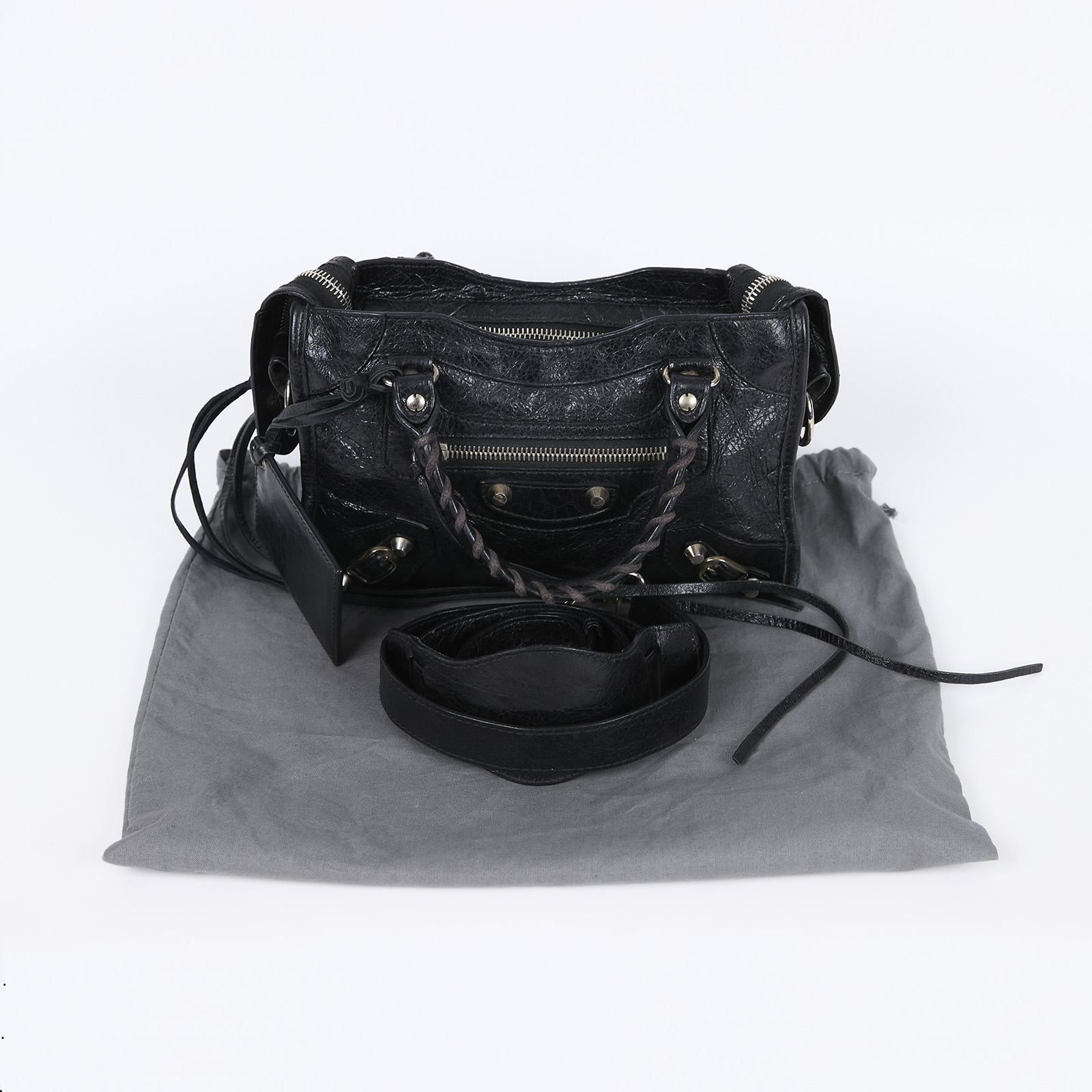 巴黎世家 BALENCIAGA Mini City 機車包 300295 黑MINI CITY機車包 防塵袋/鏡子/背帶
