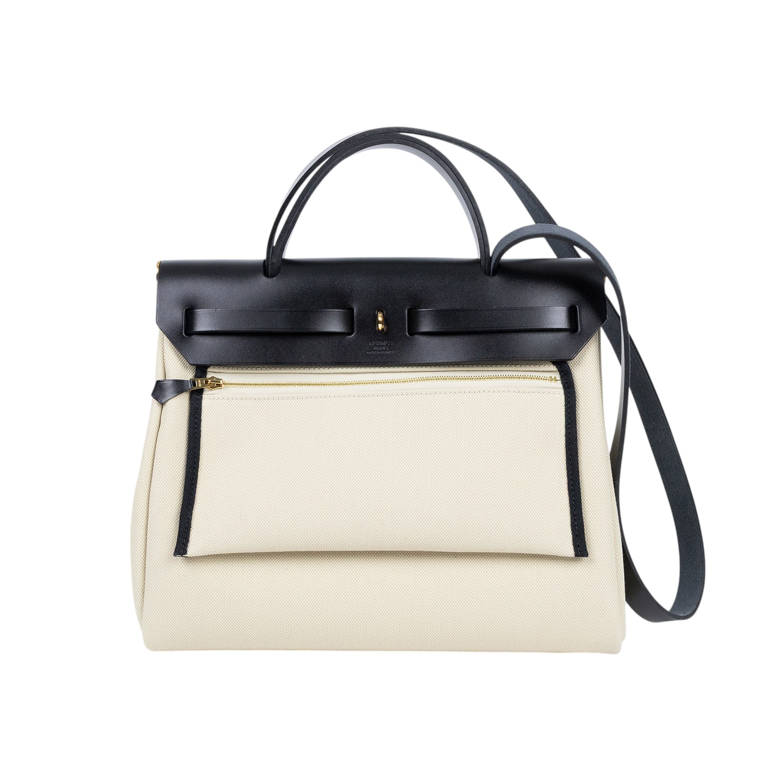 愛馬仕 Hermès Herbag Zip 31 HER31 B刻 黑白HERBAG31 原廠盒子/鎖組/防塵袋